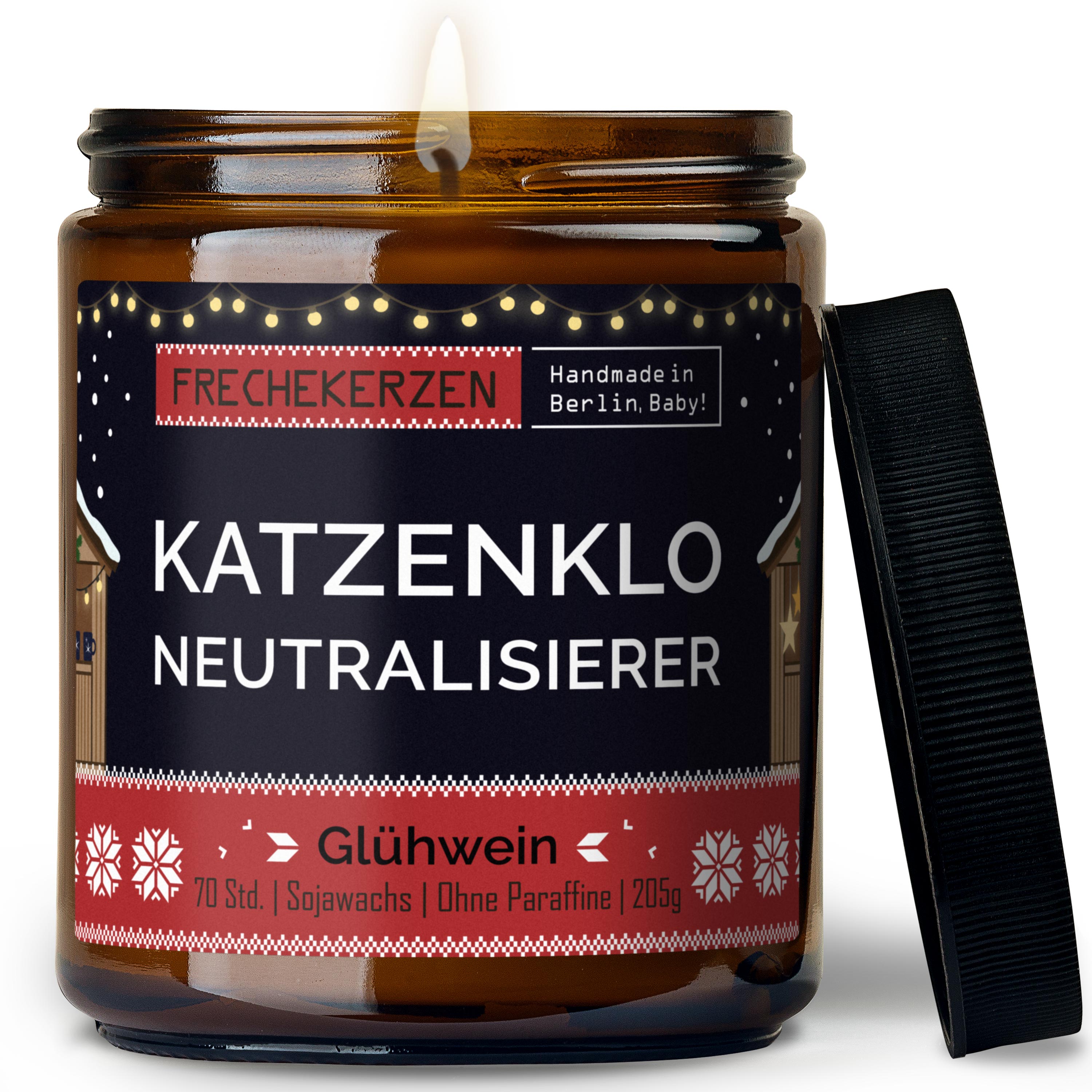 Original Frechekerzen Duftkerze Im Glas Katzenklo Neutralisierer Mit Lustigem Spruch