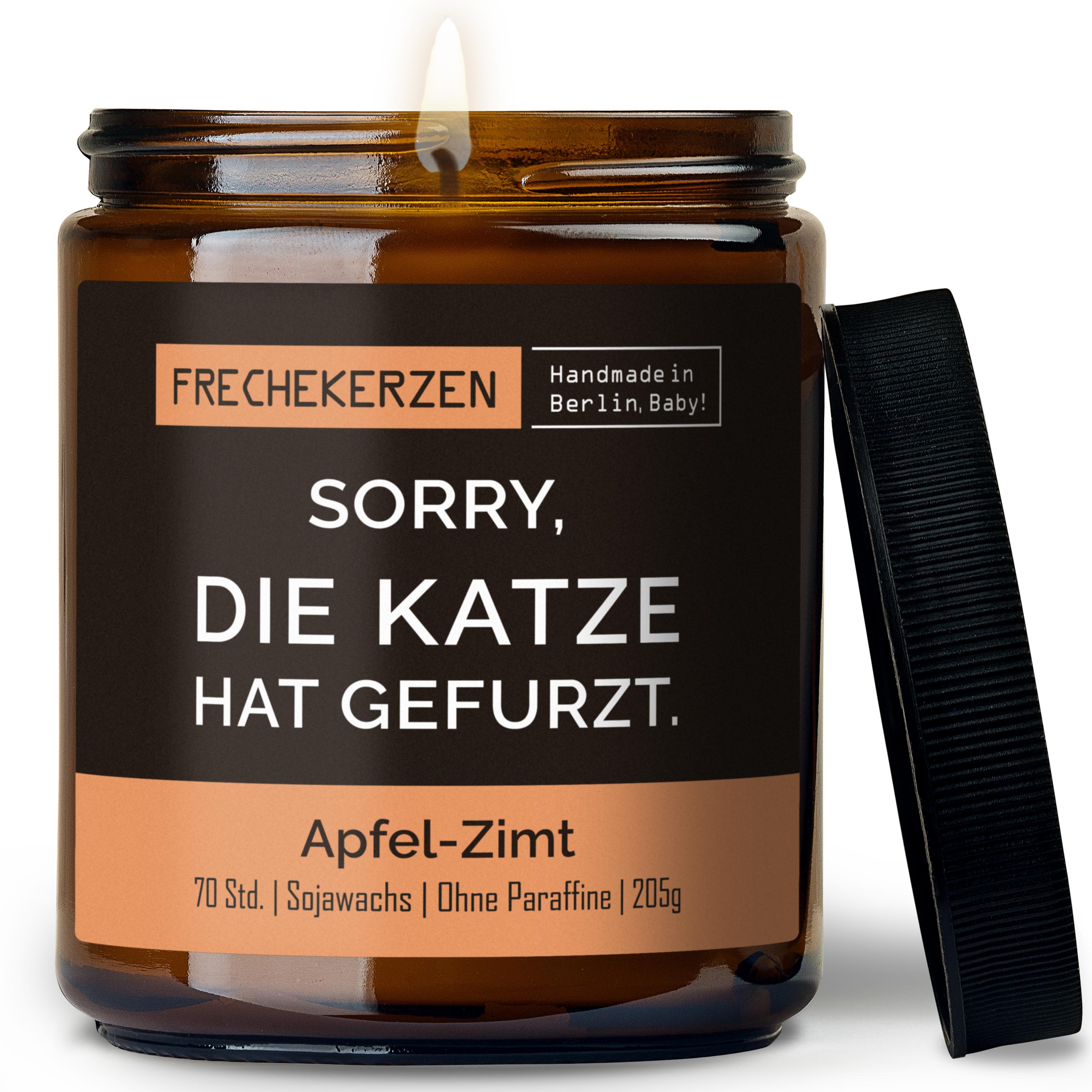 Freche Duftkerze Im Glas Mit Spruch Sorry Die Katze Hat Gefurzt Lustige Duftkerze Als Geschenk Für Katzenliebhaber