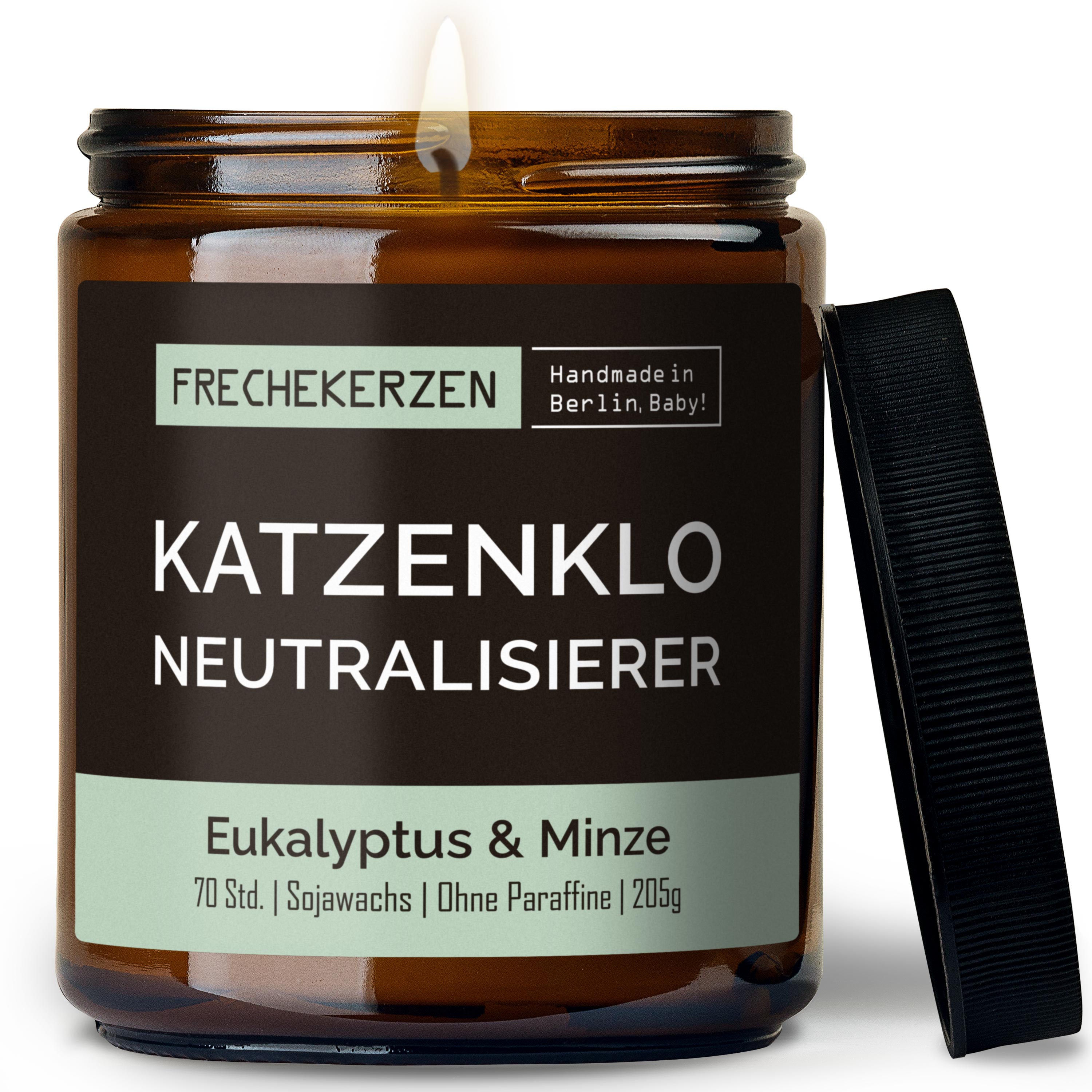 Original Frechekerzen Duftkerze Im Glas Katzenklo Neutralisierer Mit Lustigem Spruch