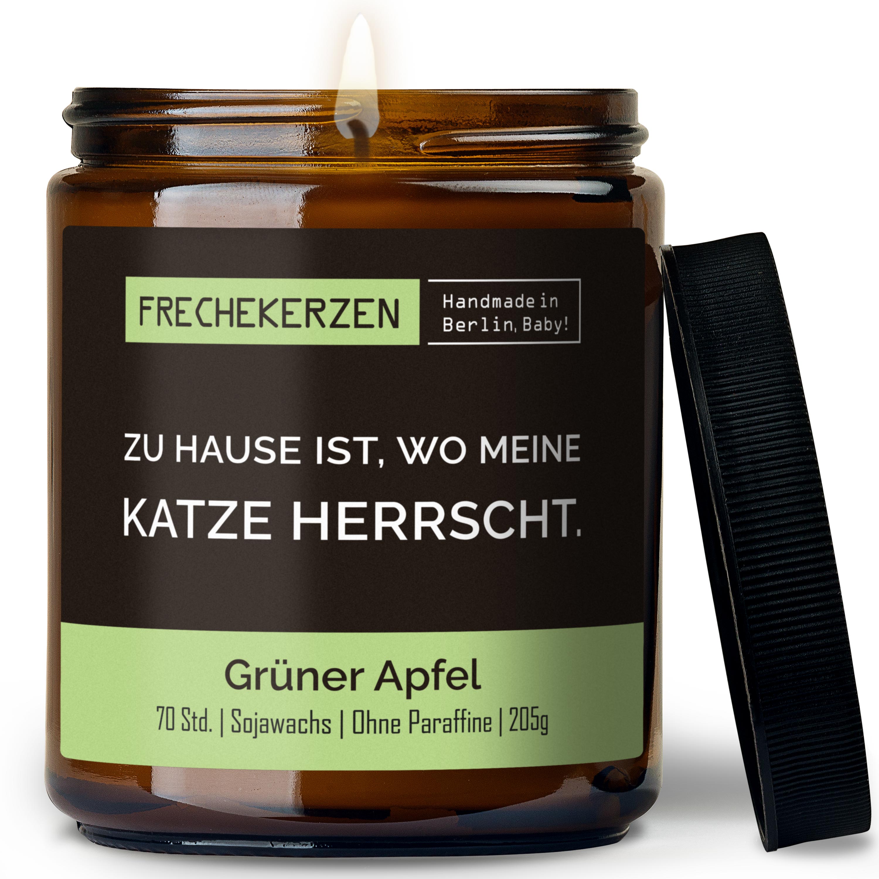 Original Freche Kerze Duftkerze Im Glas Mit Spruch Zu Hause Ist Wo Meine Katze Herrscht