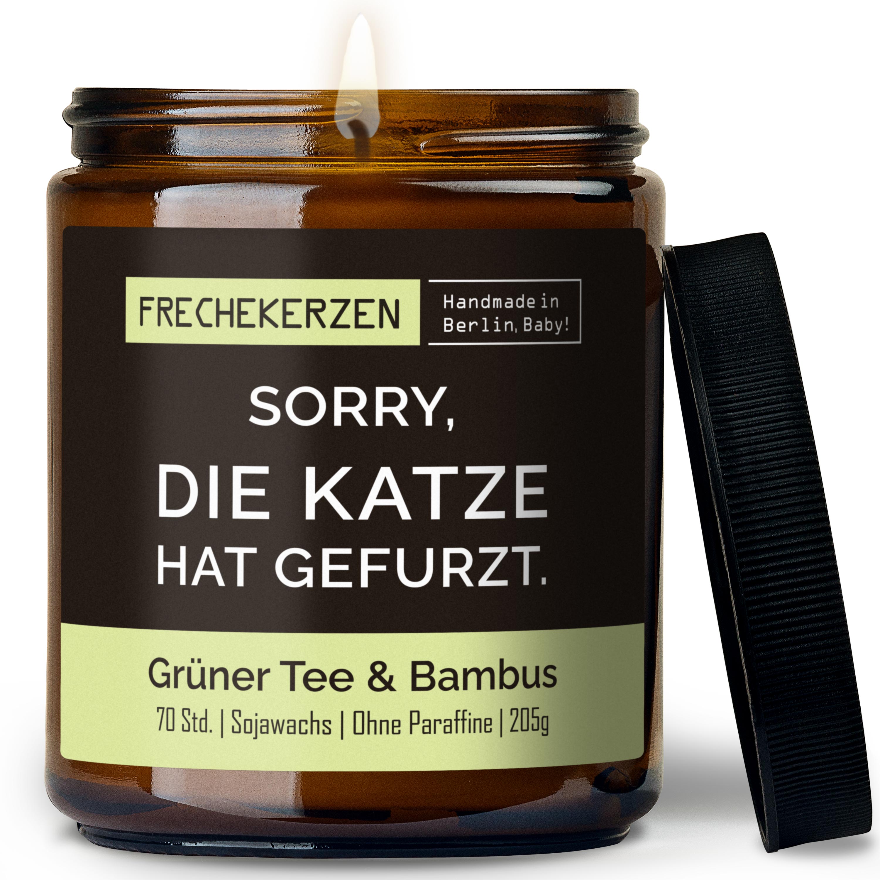 Freche Duftkerze Im Glas Mit Spruch Sorry Die Katze Hat Gefurzt Lustige Duftkerze Als Geschenk Für Katzenliebhaber