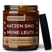 Original Frechekerzen Duftkerze Im Glas Mit Spruch Katzen Sind Meine Leute Ideales Katzenfreundliches Geschenk