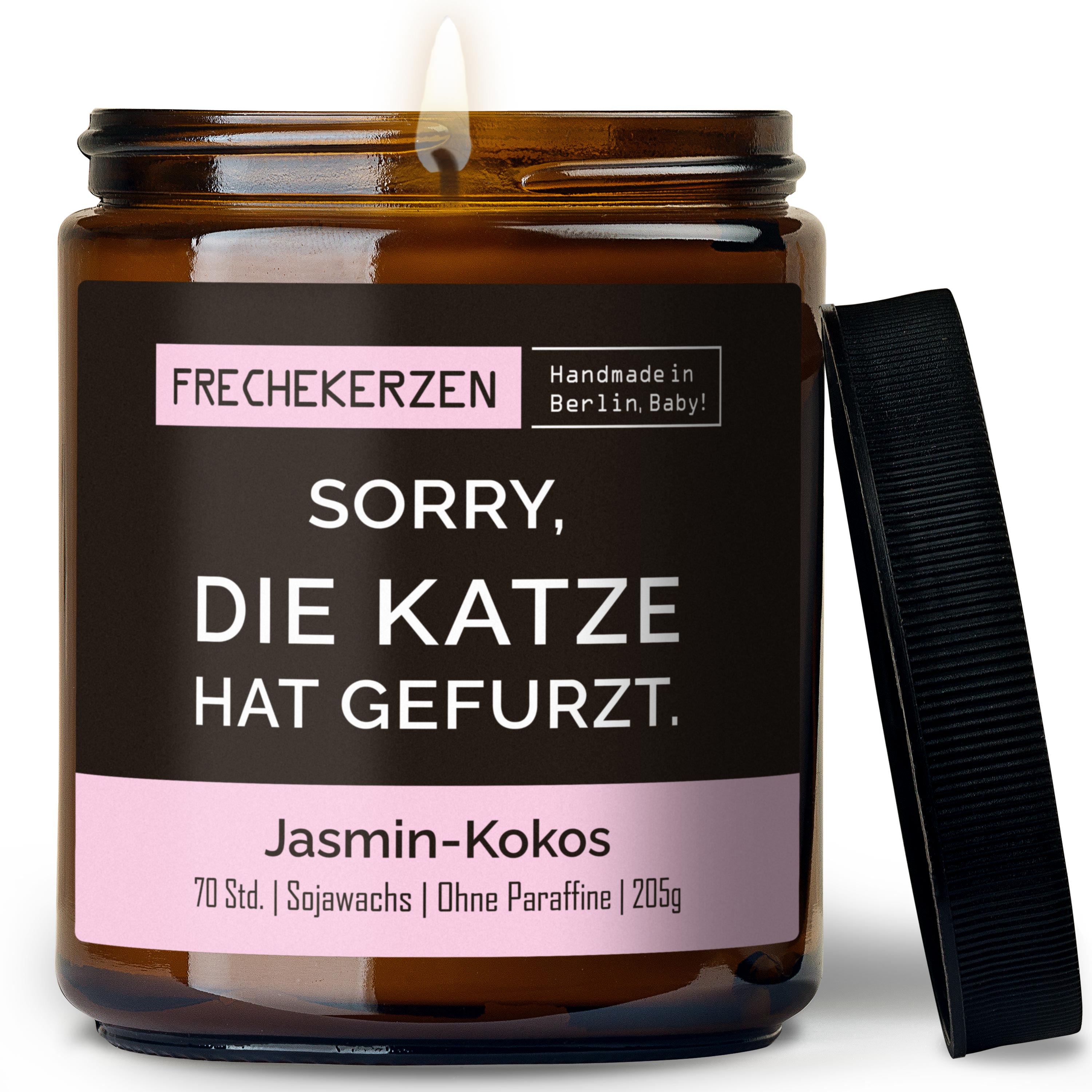 Freche Duftkerze Im Glas Mit Spruch Sorry Die Katze Hat Gefurzt Lustige Duftkerze Als Geschenk Für Katzenliebhaber