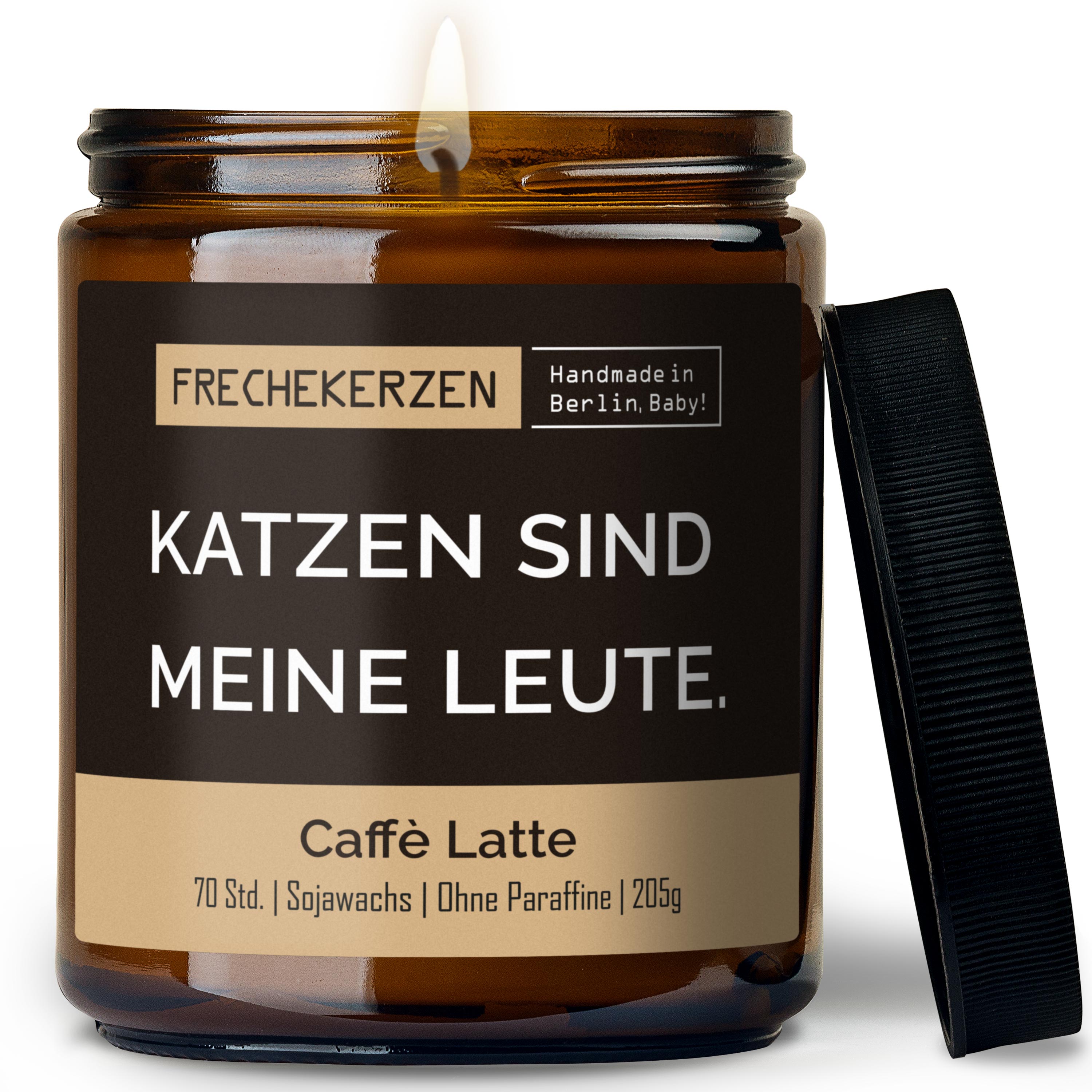 Original Frechekerzen Duftkerze Im Glas Mit Spruch Katzen Sind Meine Leute Ideales Katzenfreundliches Geschenk