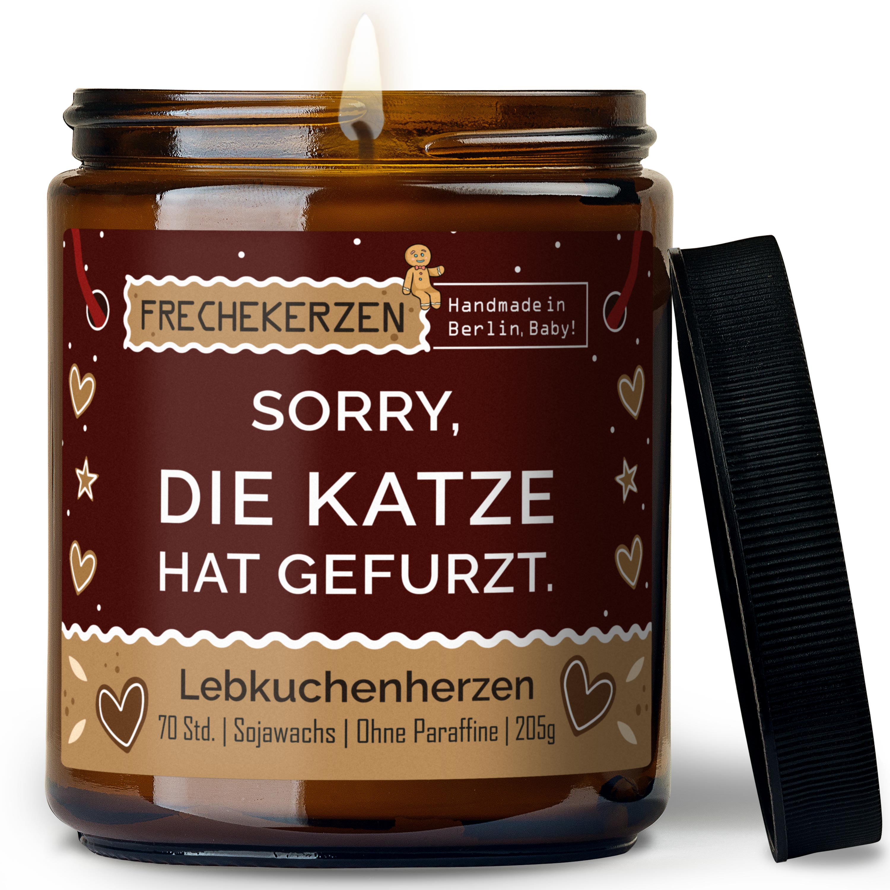 Freche Duftkerze Im Glas Mit Spruch Sorry Die Katze Hat Gefurzt Lustige Duftkerze Als Geschenk Für Katzenliebhaber