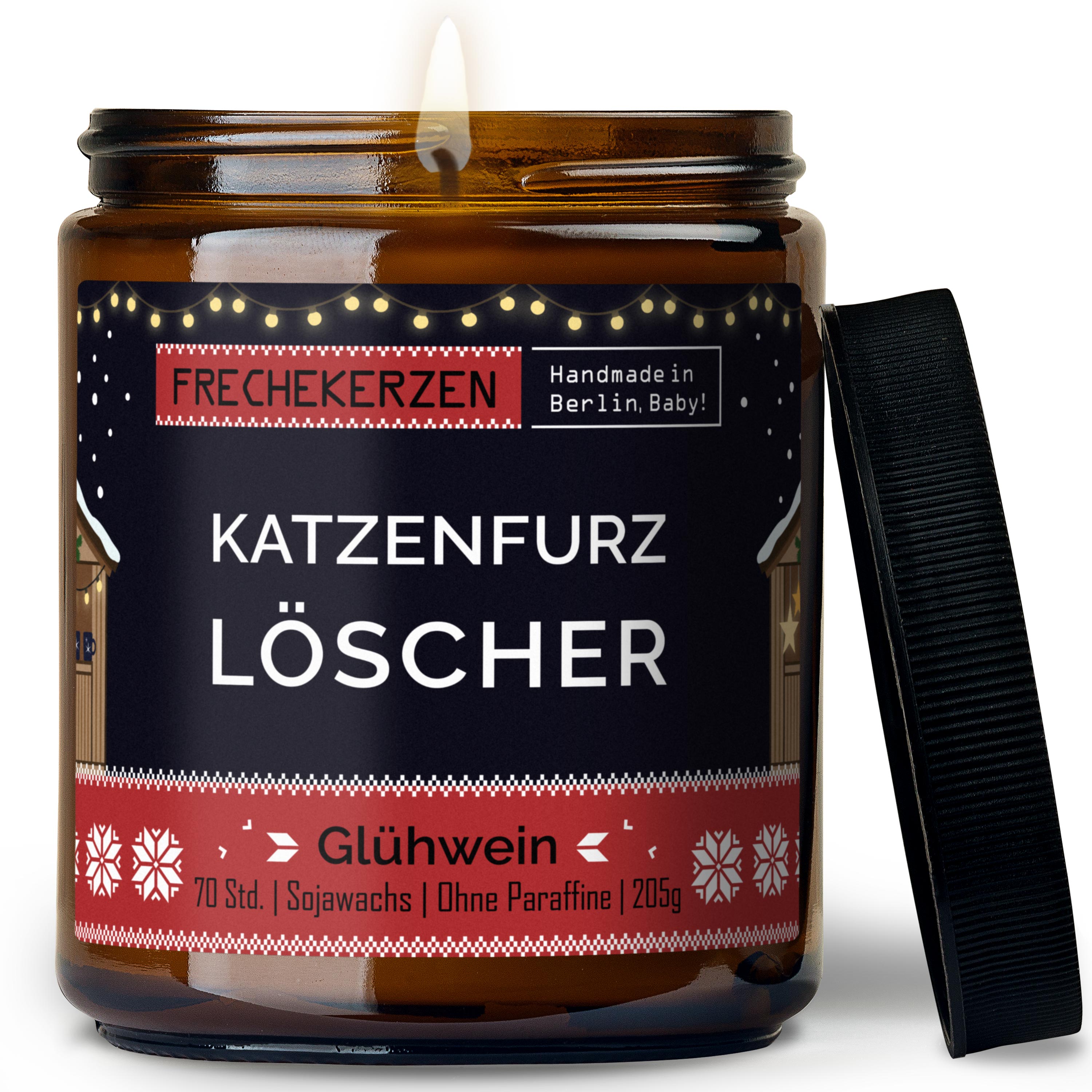 Original Frechekerzen Duftkerze Im Glas Mit Spruch Katzenfurz Löscher Geschenkidee Humor