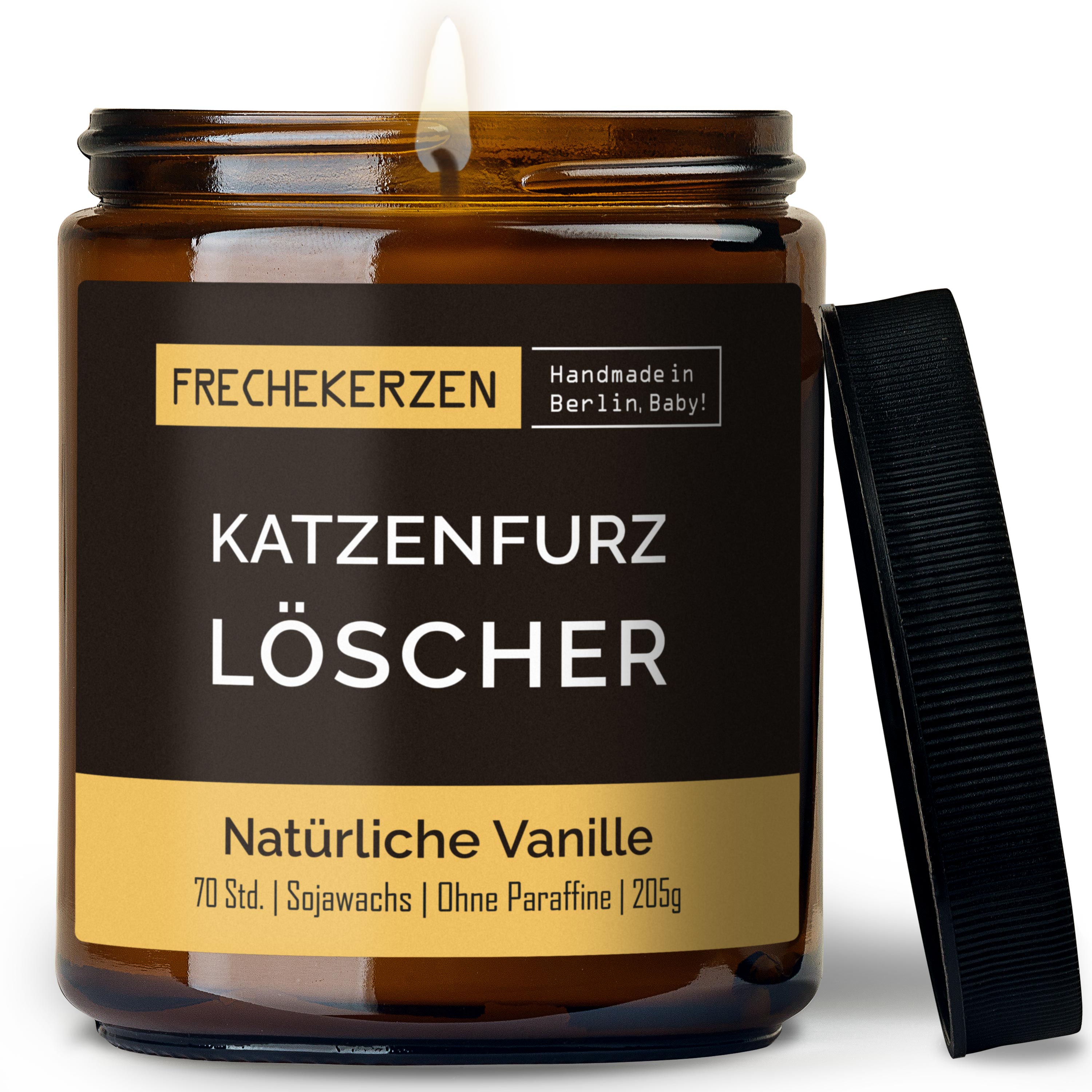 Original Frechekerzen Duftkerze Im Glas Mit Spruch Katzenfurz Löscher Geschenkidee Humor