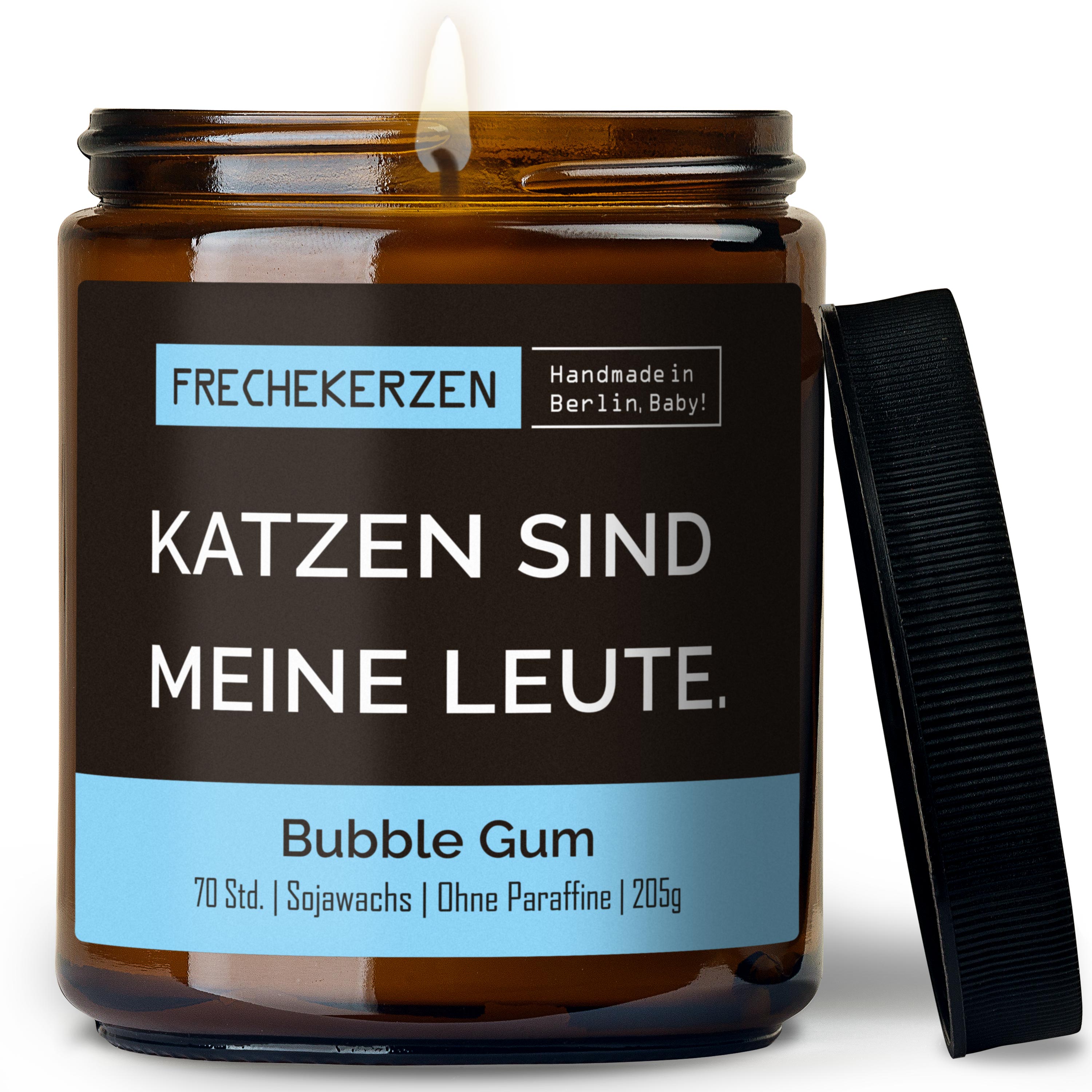 Original Frechekerzen Duftkerze Im Glas Mit Spruch Katzen Sind Meine Leute Ideales Katzenfreundliches Geschenk