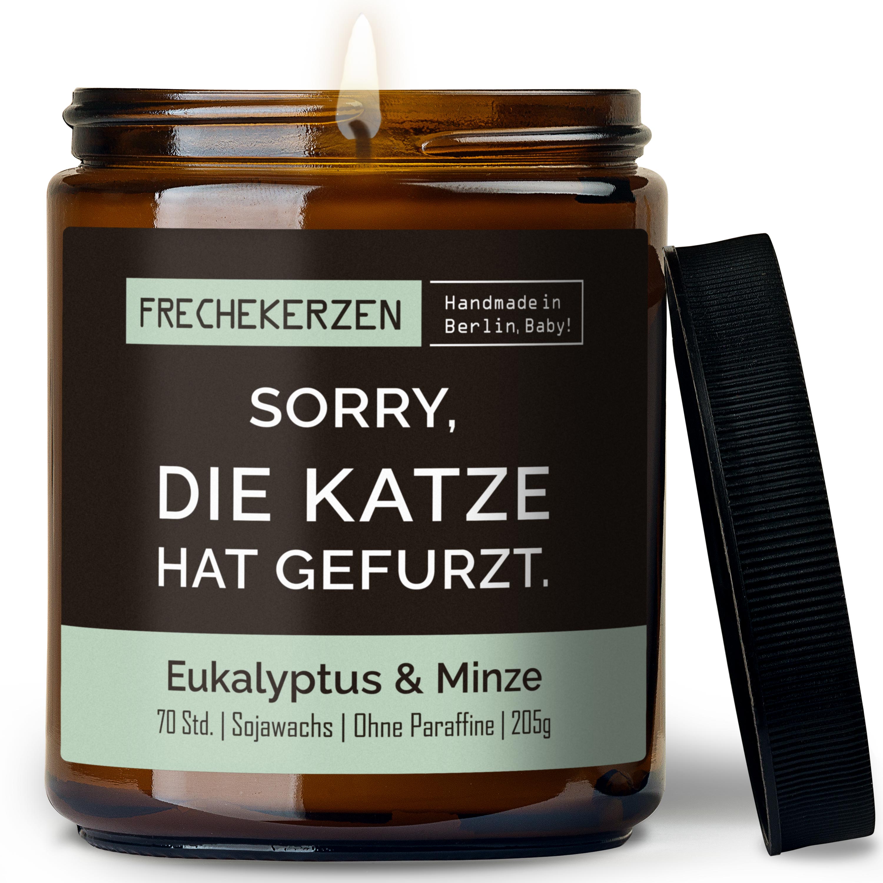 Freche Duftkerze Im Glas Mit Spruch Sorry Die Katze Hat Gefurzt Lustige Duftkerze Als Geschenk Für Katzenliebhaber