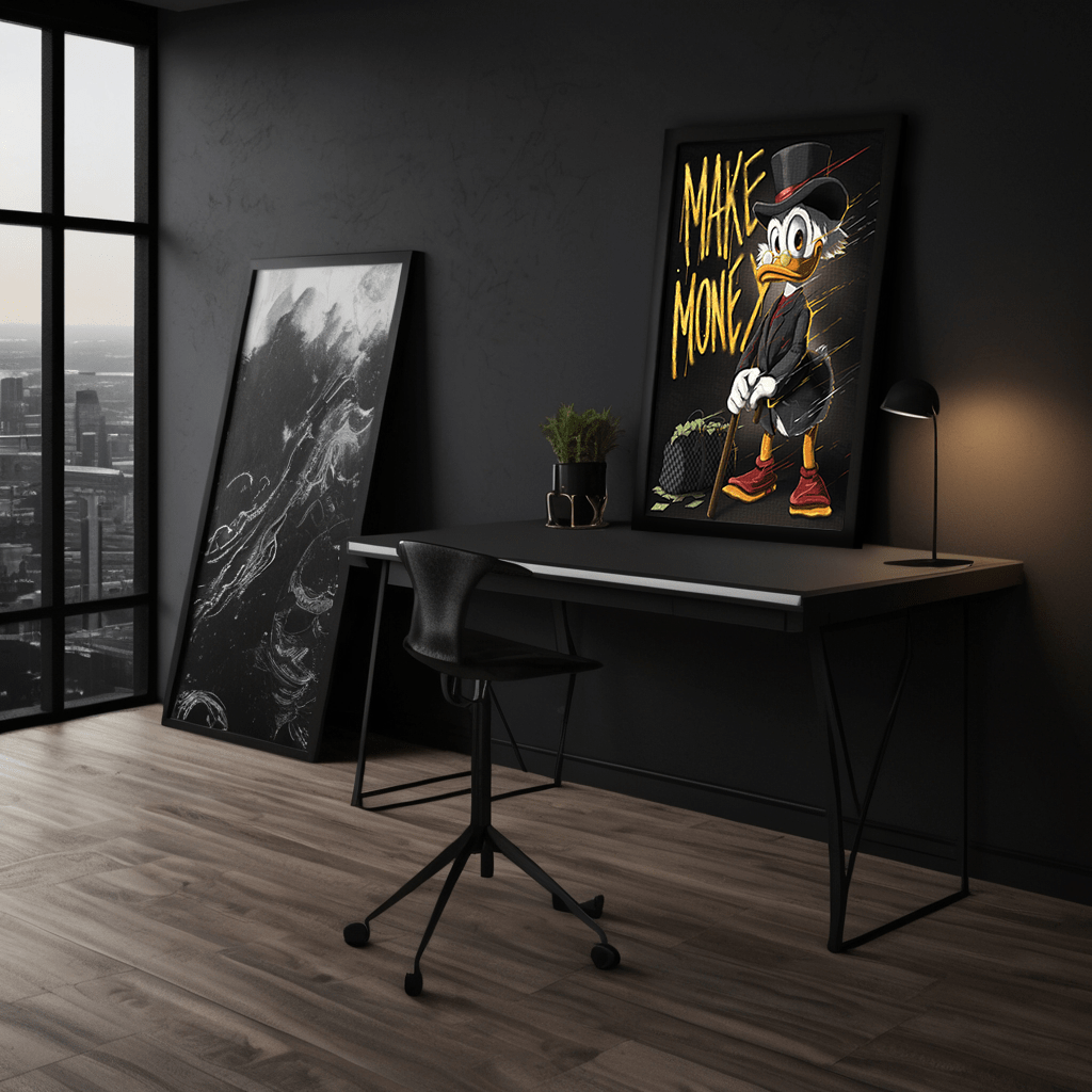 Make Money Dagobert - Leinwandbild Pop Art / Motivation