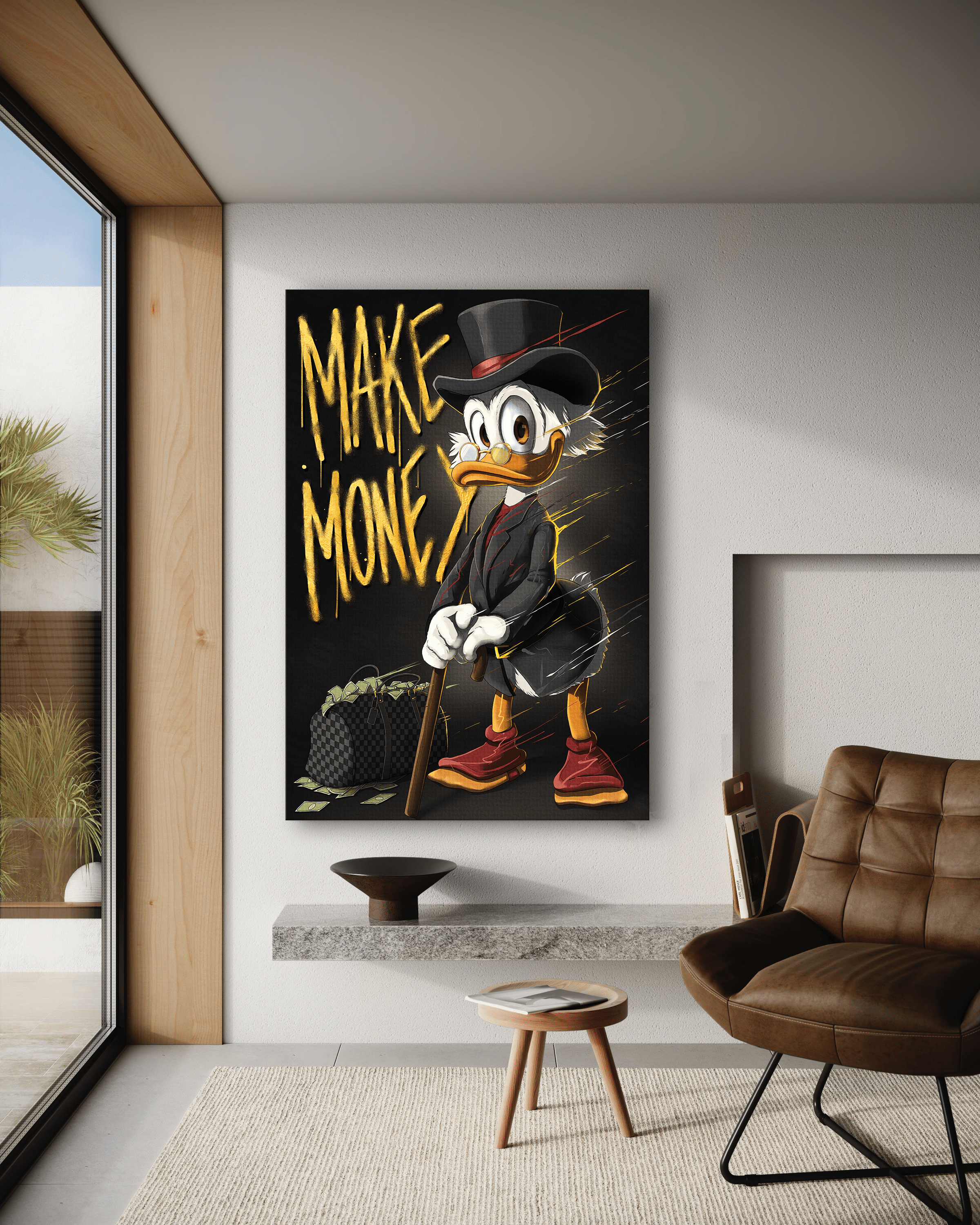 Make Money Dagobert - Leinwandbild Pop Art / Motivation