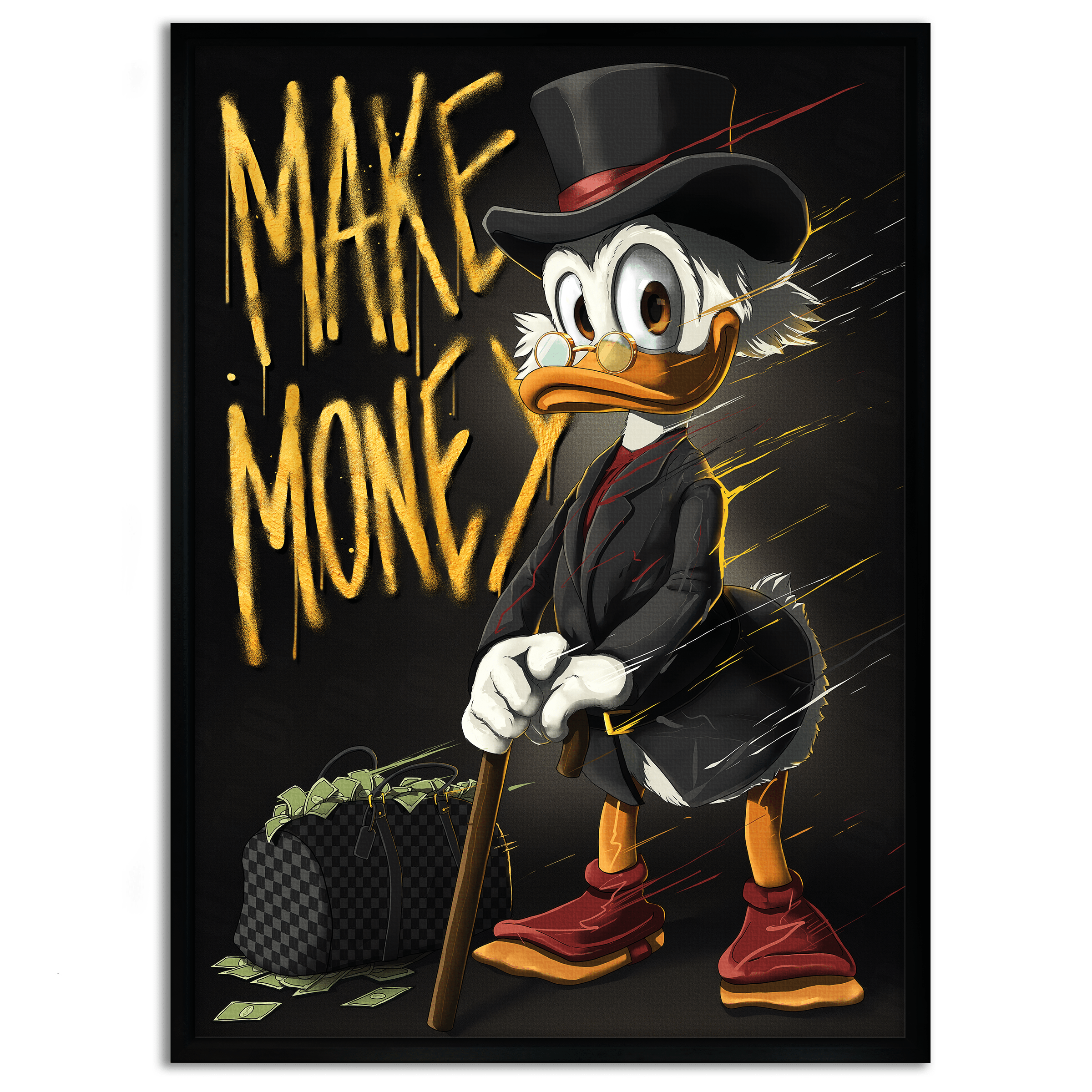 Make Money Dagobert - Leinwandbild Pop Art / Motivation