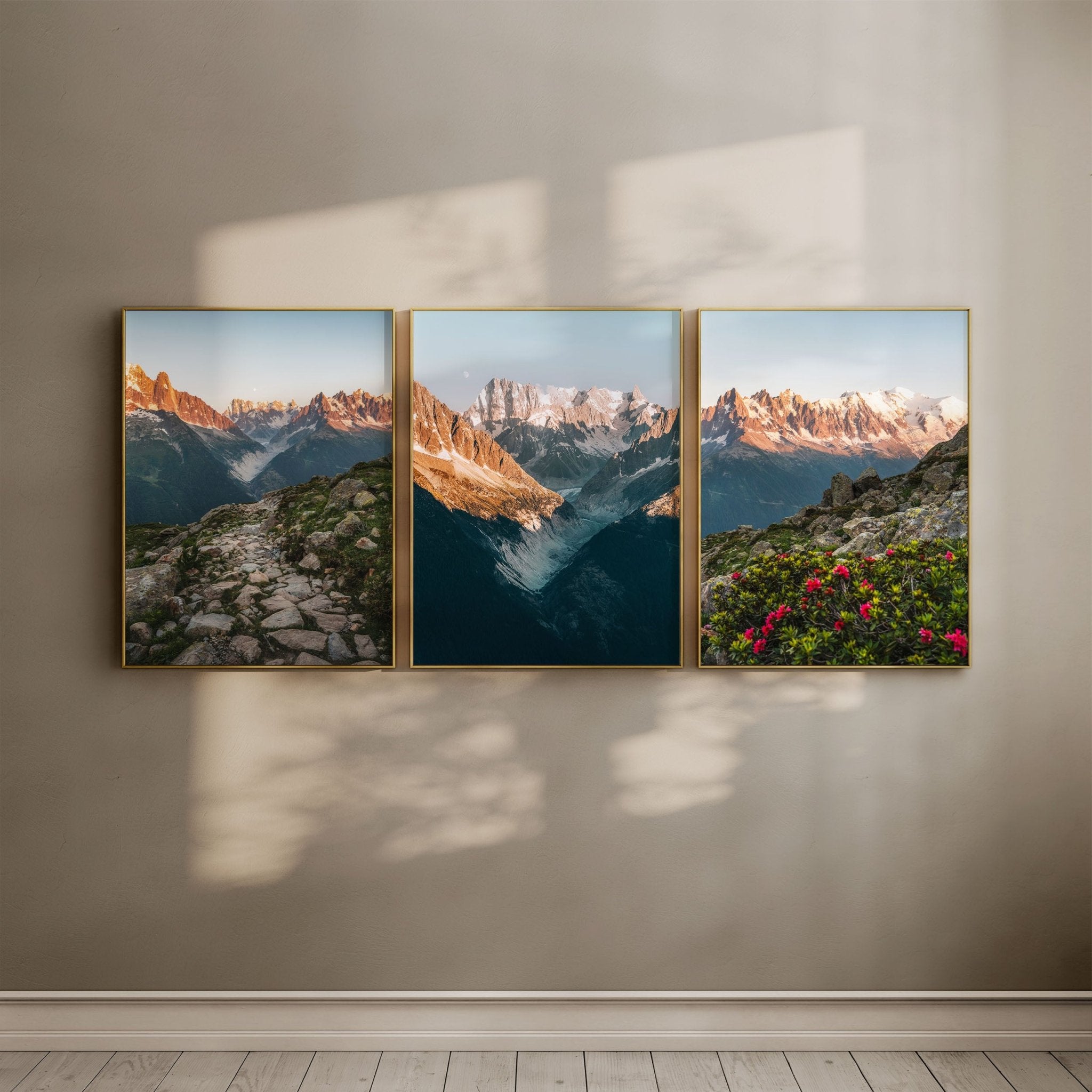 Massif du Mont Blanc Wall Art Set – Nature Prints for Modern Interiors