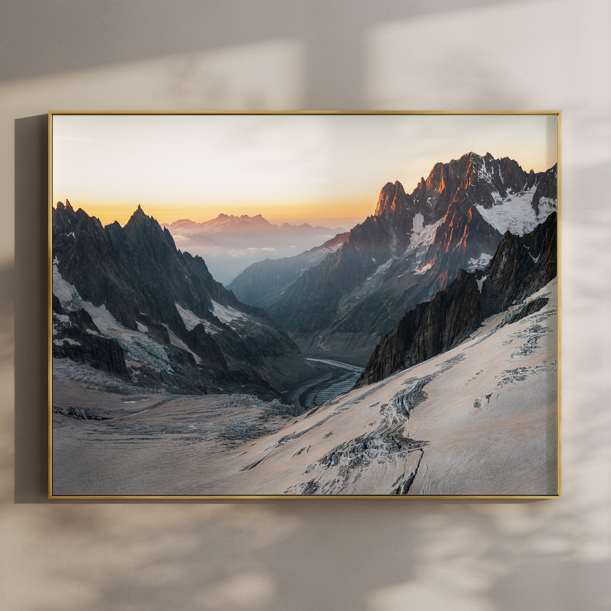 Mer de Glace Glacier - Chamonix Sunset Wall Art Print