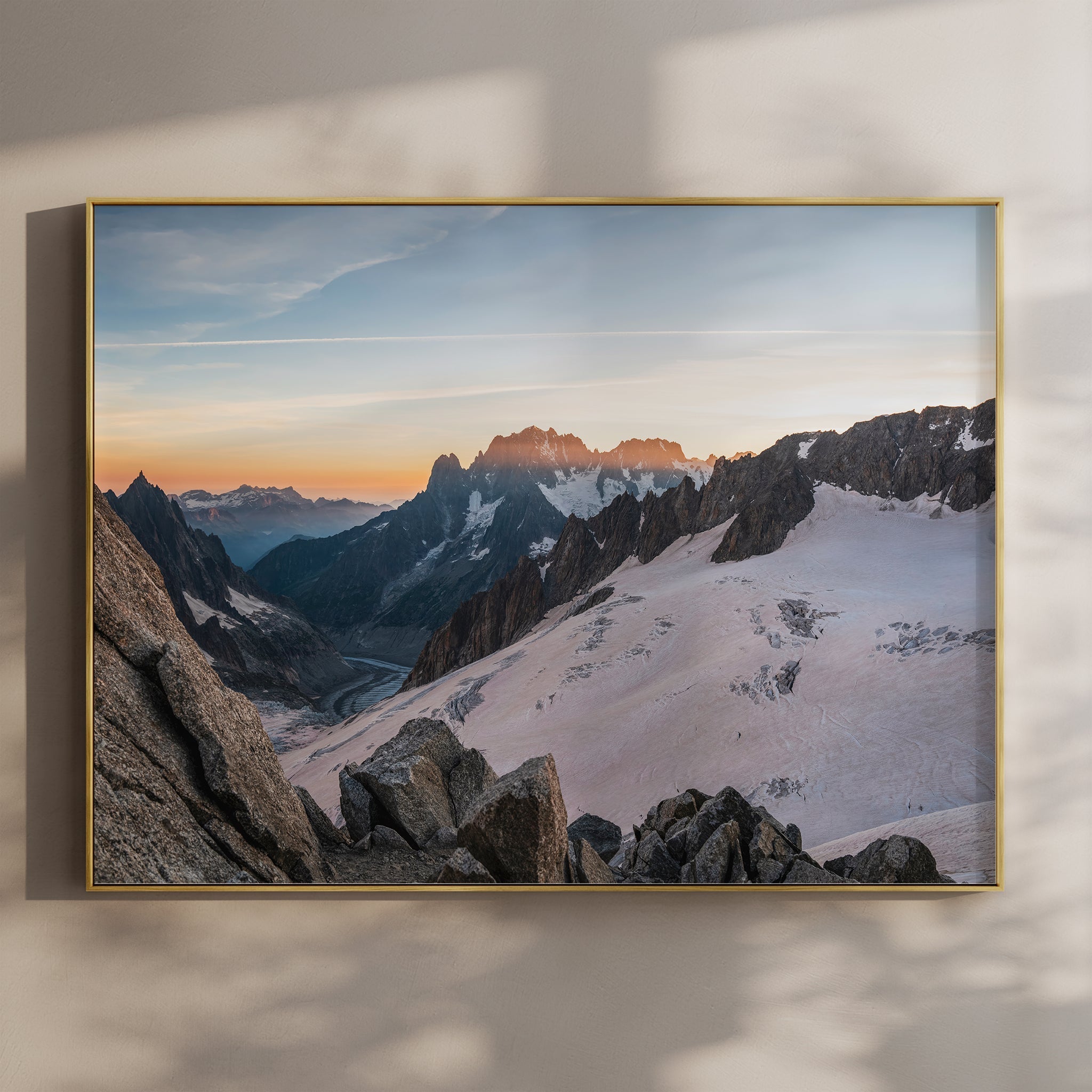 Mer de Glace Sunset Wall Art Print – Chamonix Glacier Photography