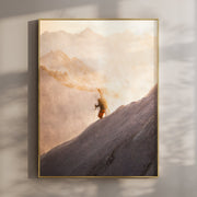 Skier on Midi Arete Wall Art Print | Chamonix Ski Adventure Decor