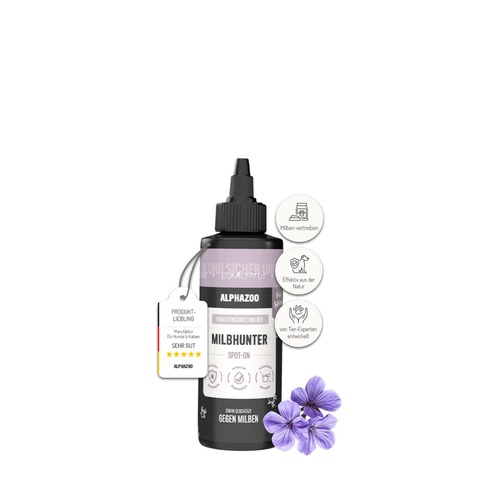 MilbHunter Spot-On für Hunde 100ml von alphazoo zur effektiven Milbenschutzanwendung auf Hundehaut.