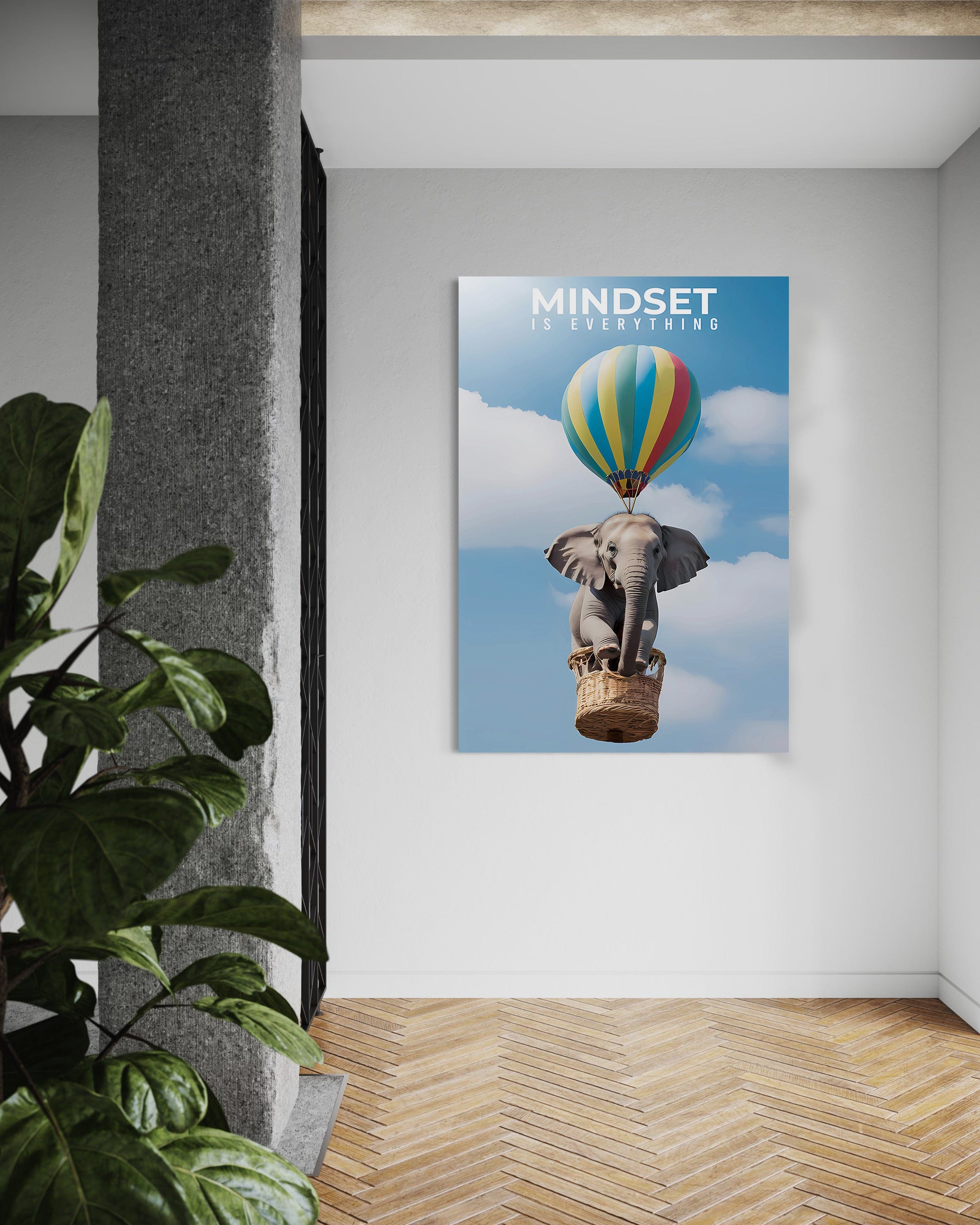 Mindset is everything - Leinwandbild Motivation by SimpleCanvas
