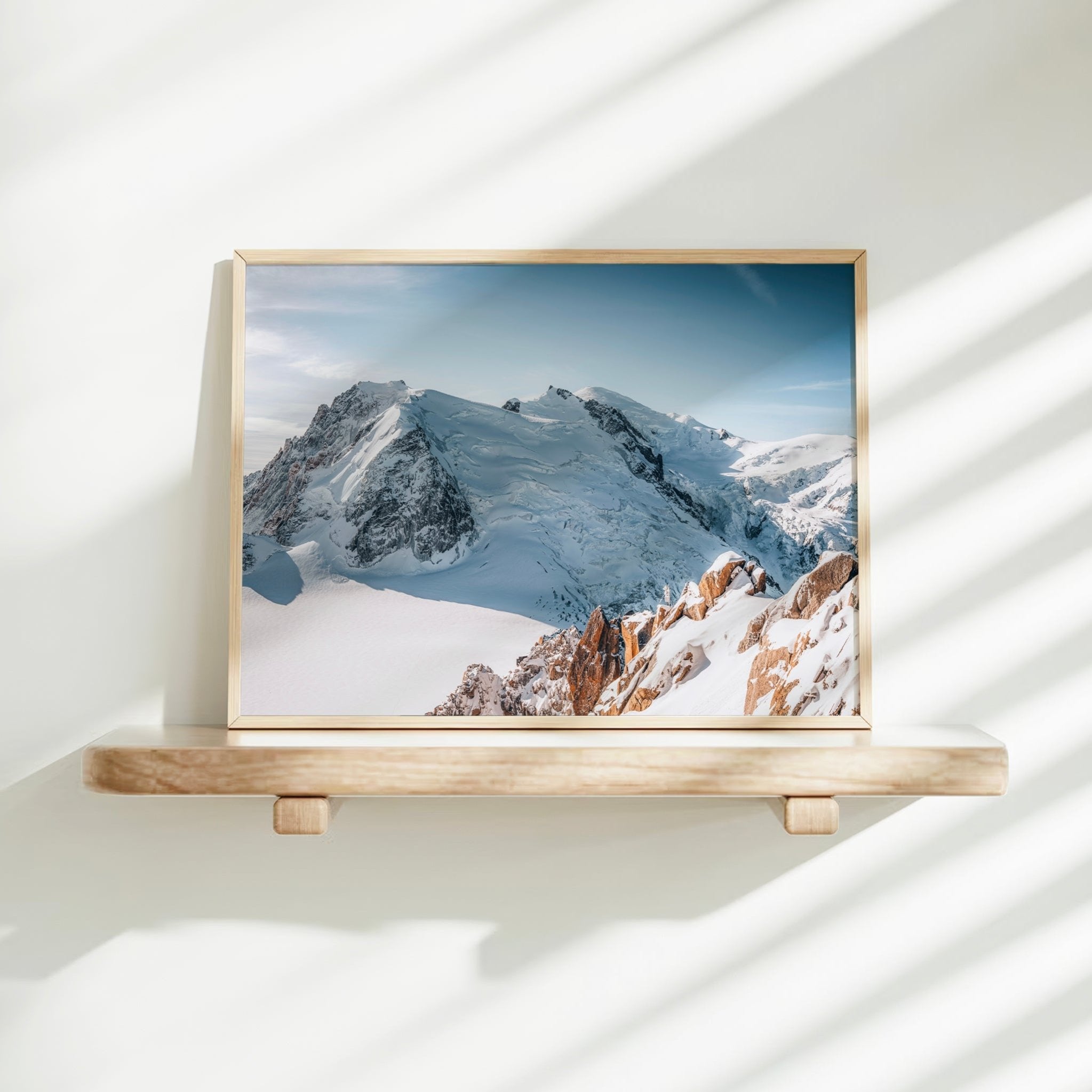 Cosmiques Arête and Mont Blanc Massif Wall Art – Chamonix Print