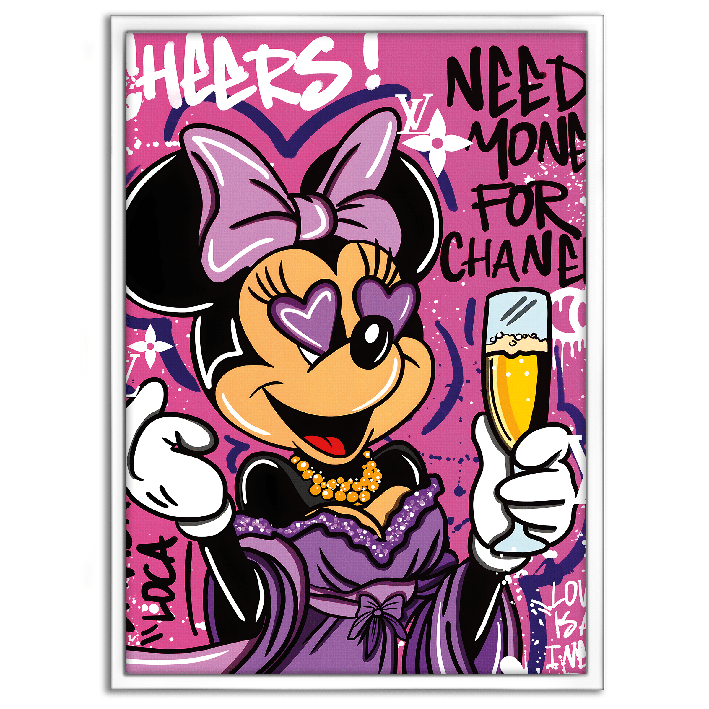 Minnie needs Money - Leinwandbild Pop Art / Motivation