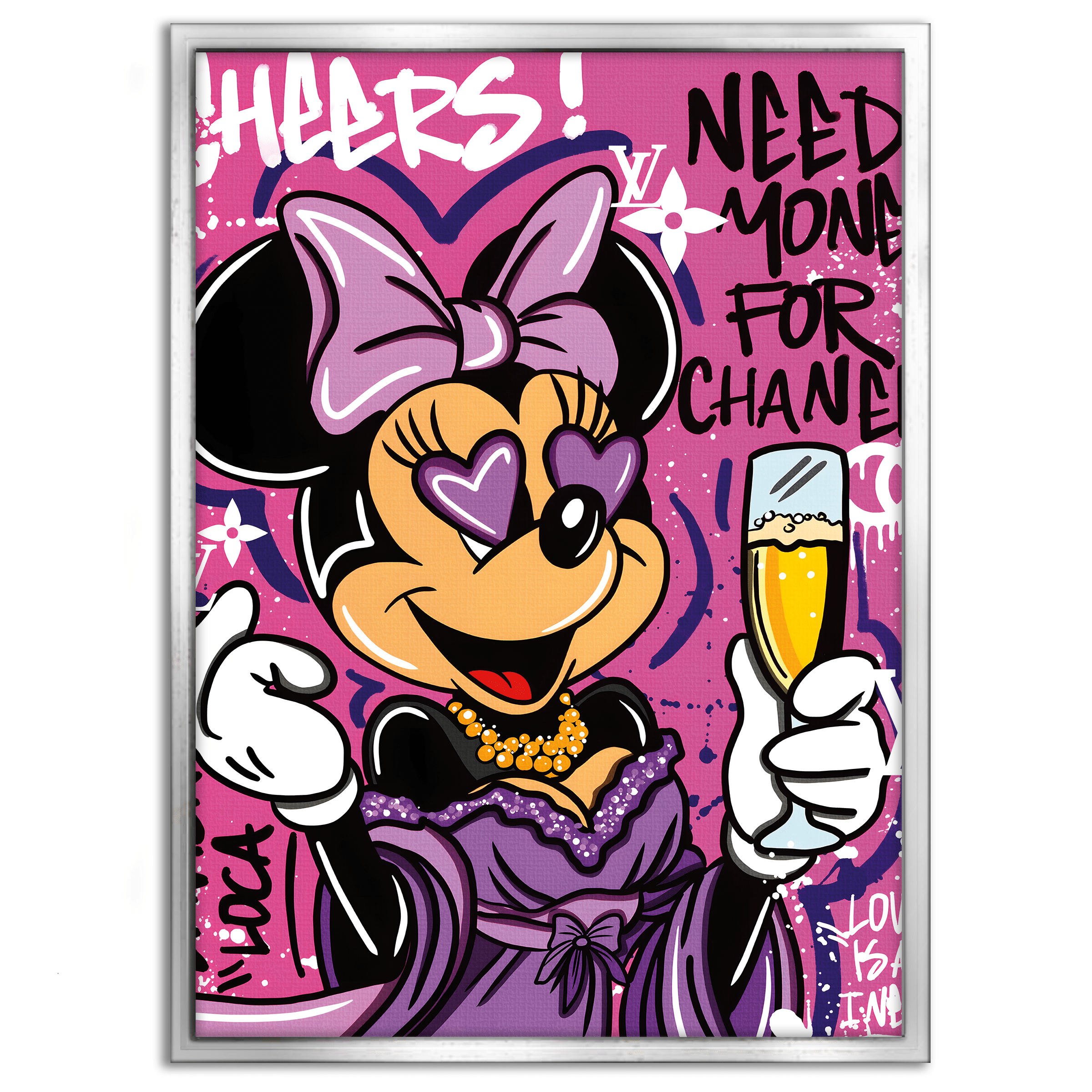 Minnie needs Money - Leinwandbild Pop Art / Motivation