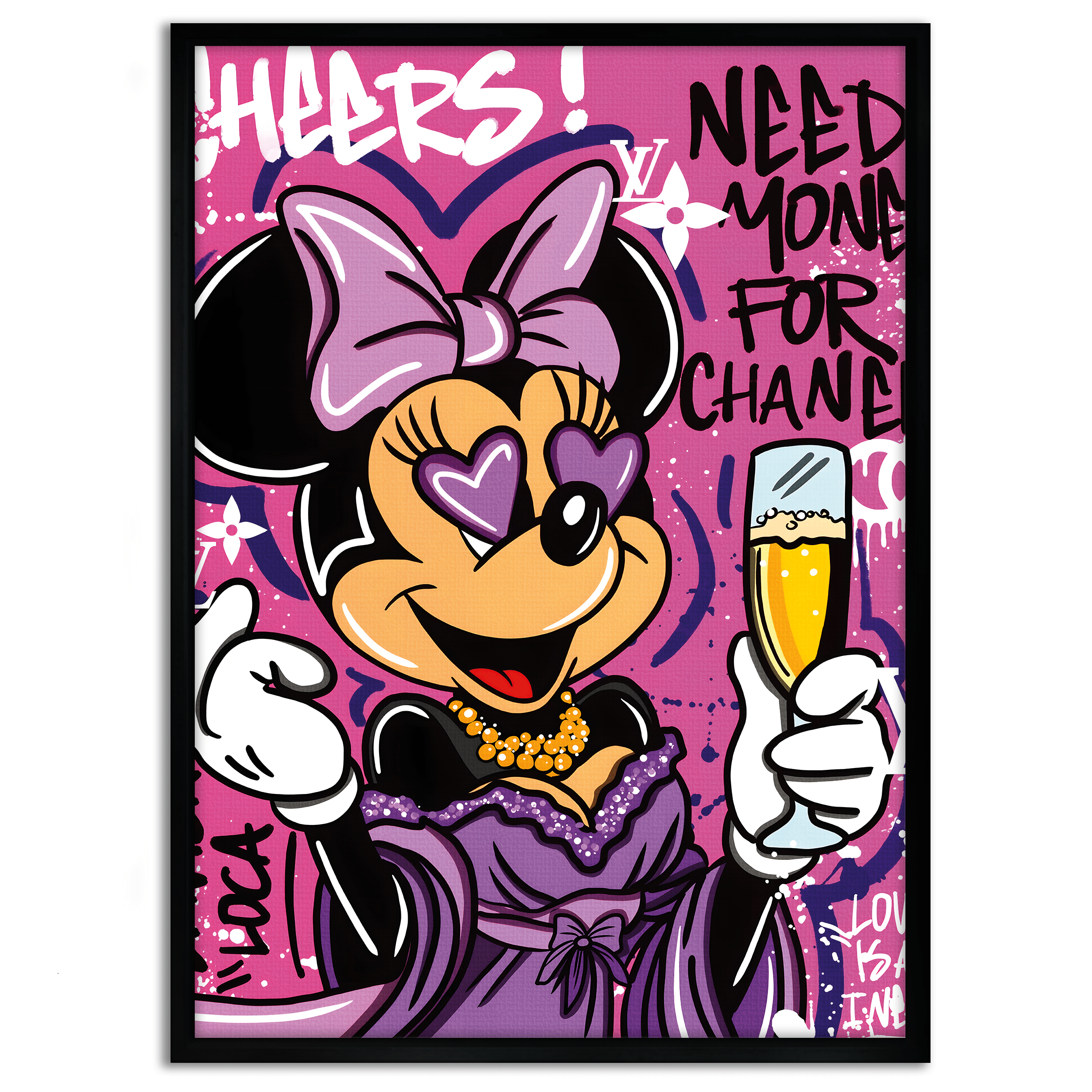 Minnie needs Money - Leinwandbild Pop Art / Motivation