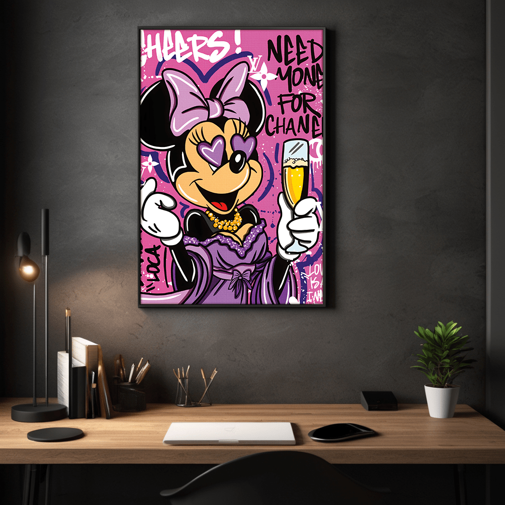 Minnie needs Money - Leinwandbild Pop Art / Motivation