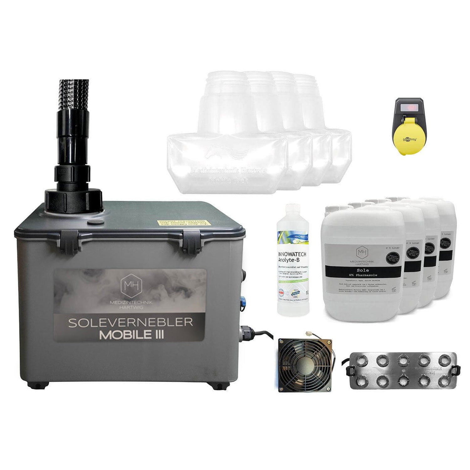 NEU: Sole Großraumvernebler Mobile III 50ml/min Starter Paket für Salzspielplätze und Salzgrotten