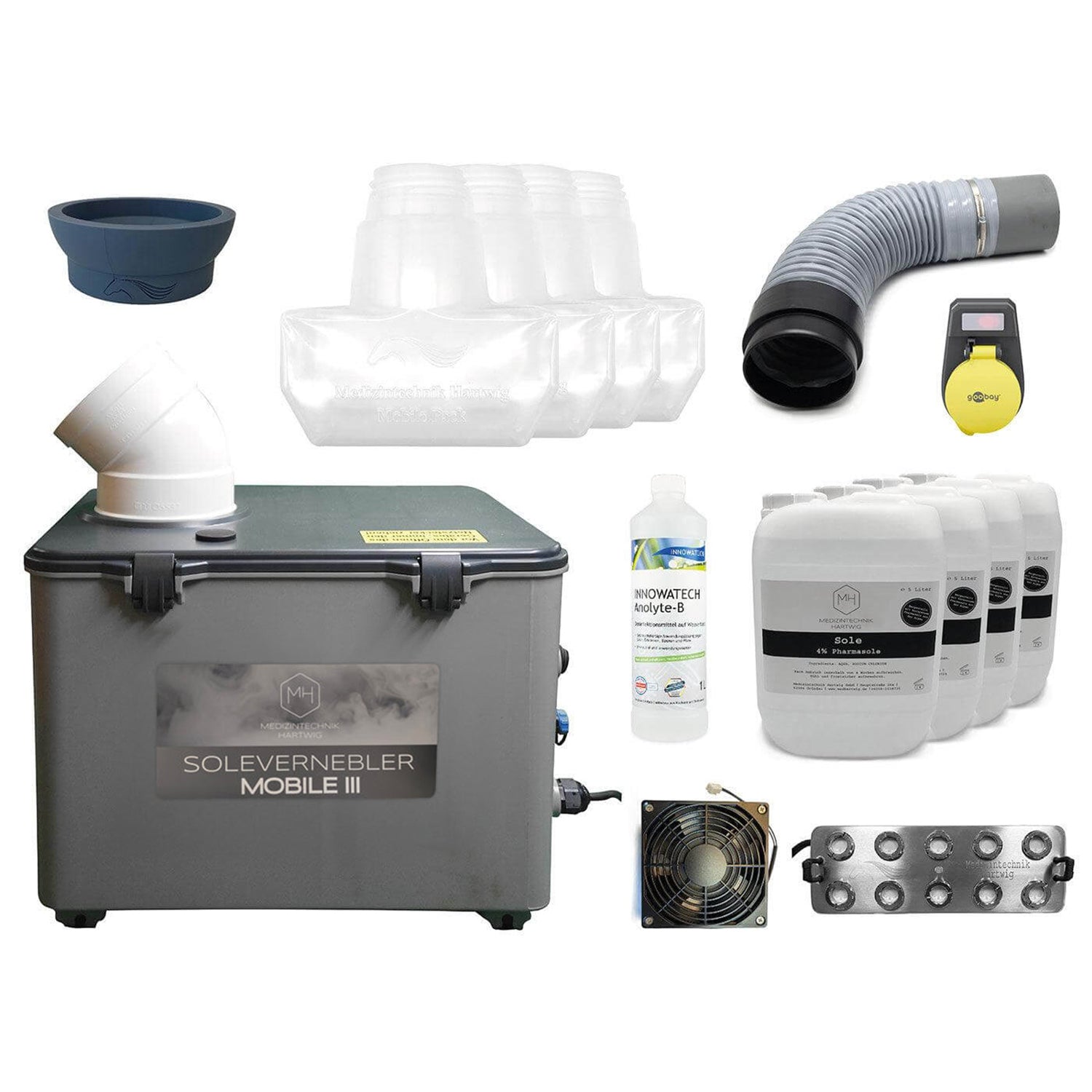 NEU: Sole Großraumvernebler Mobile III 50ml/min Starter Paket für Salzspielplätze und Salzgrotten