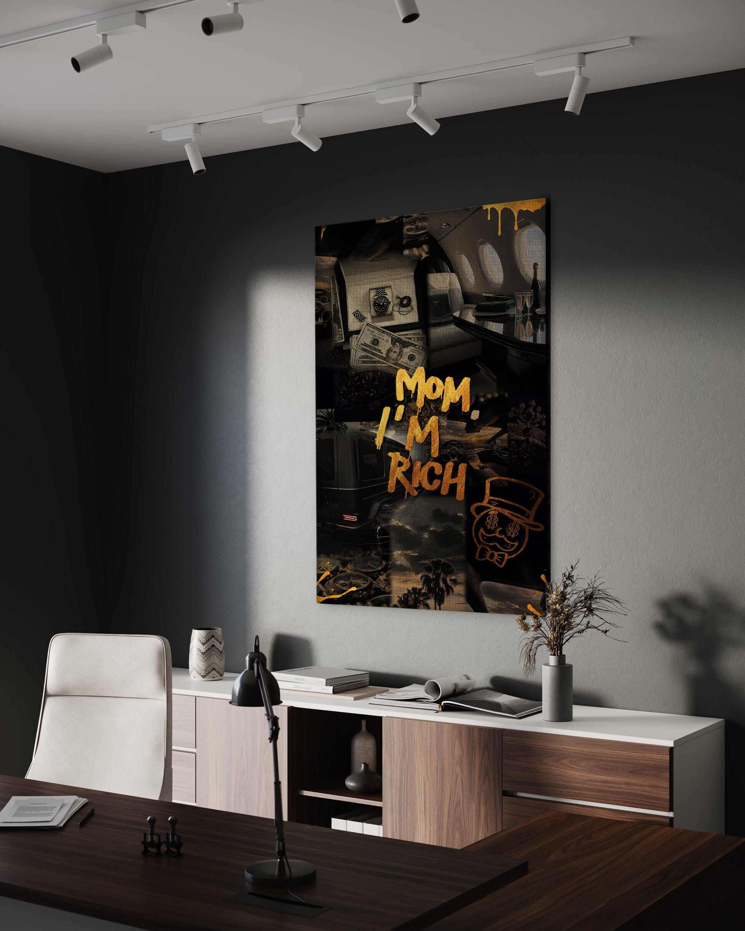 Mom I am rich - Leinwandbild Motivation