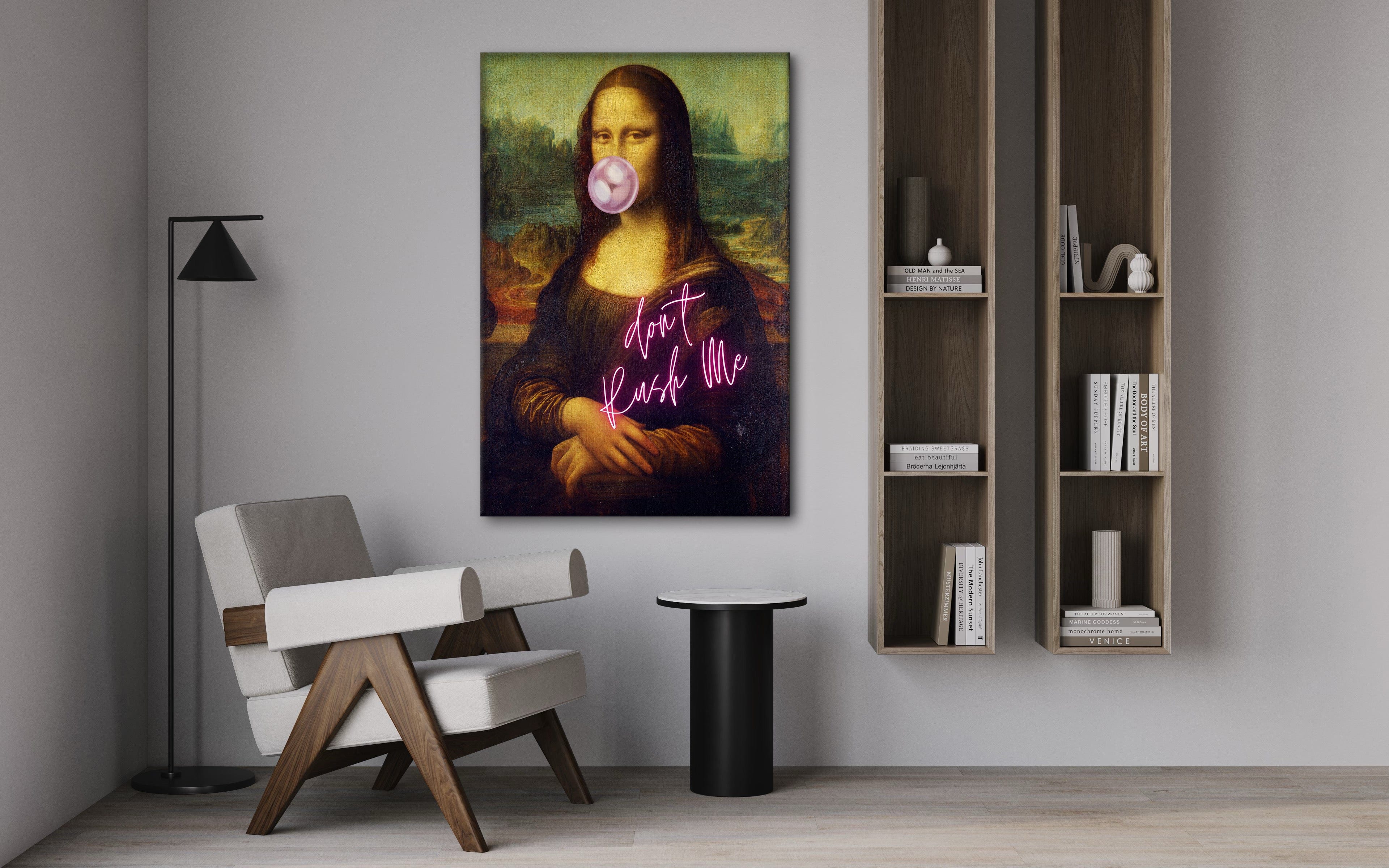 Mona Lisa don't rush me - Leinwandbild Quotes