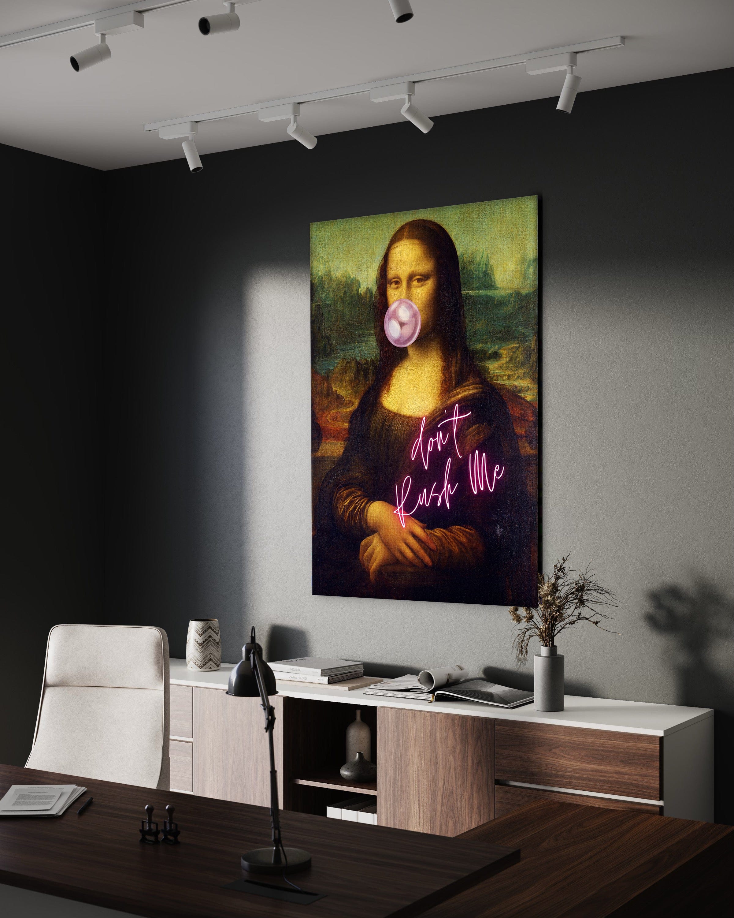 Mona Lisa don't rush me - Leinwandbild Quotes