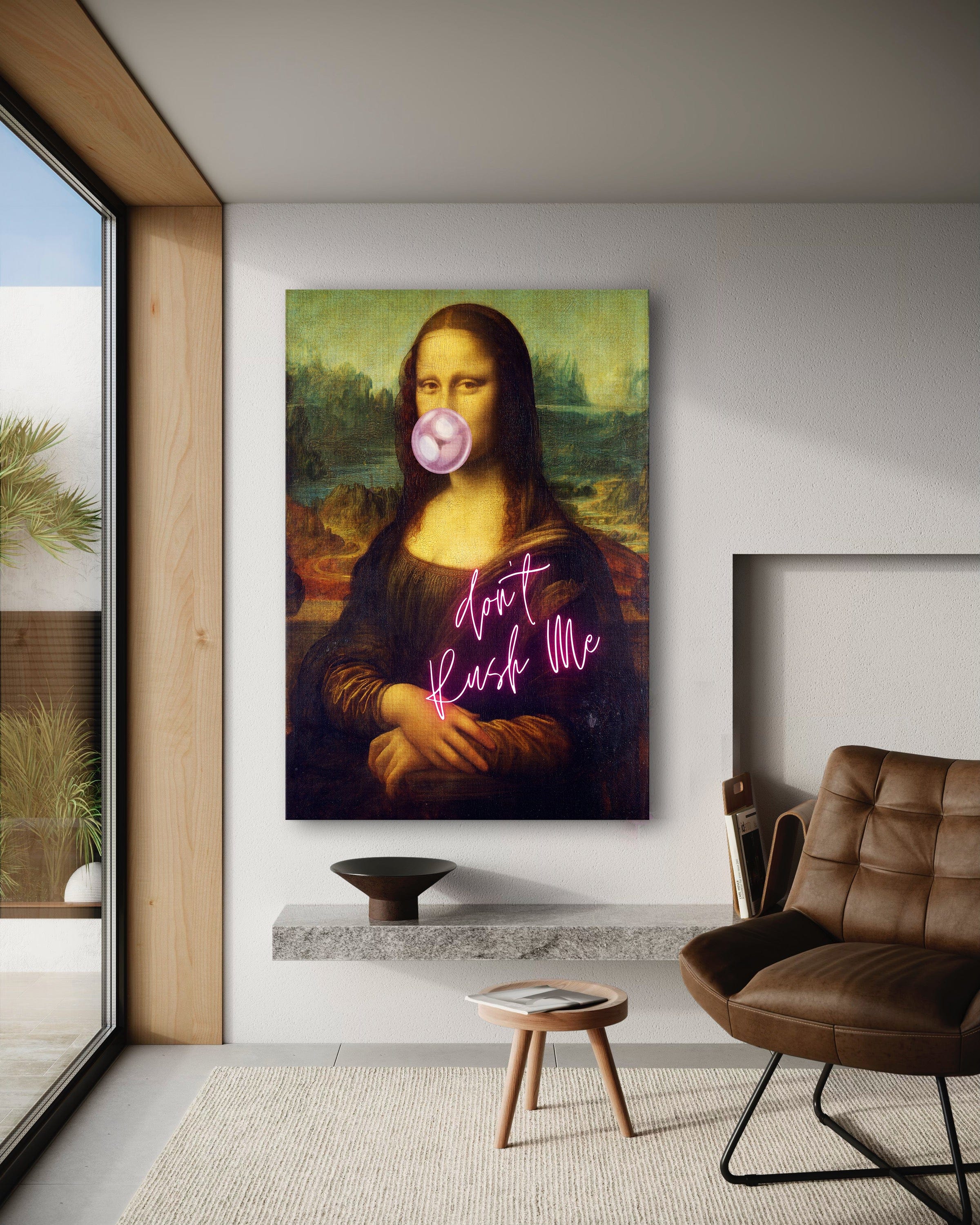 Mona Lisa don't rush me - Leinwandbild Quotes