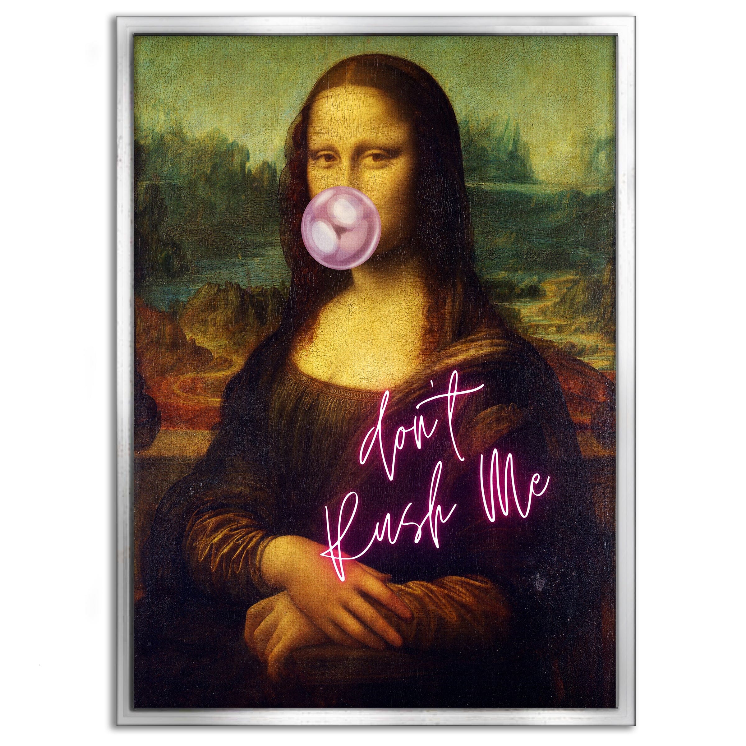 Mona Lisa don't rush me - Leinwandbild Quotes