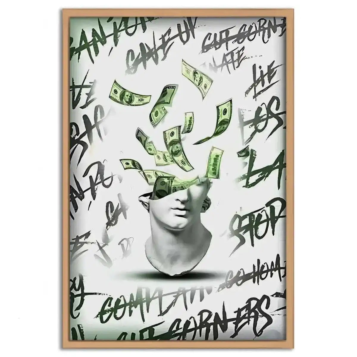 Money Head - Leinwandbild Luxuriös by SimpleCanvas