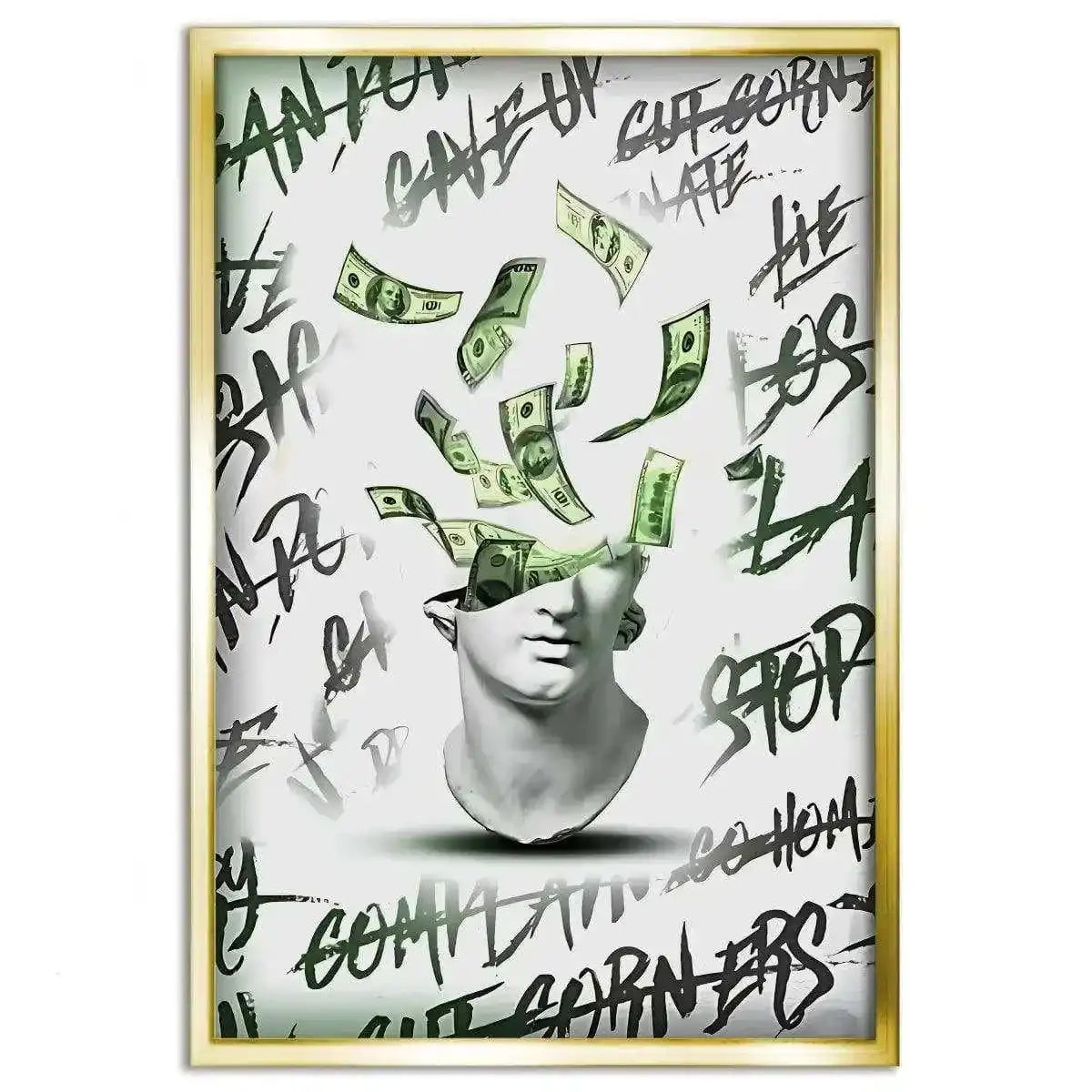 Money Head - Leinwandbild Luxuriös by SimpleCanvas