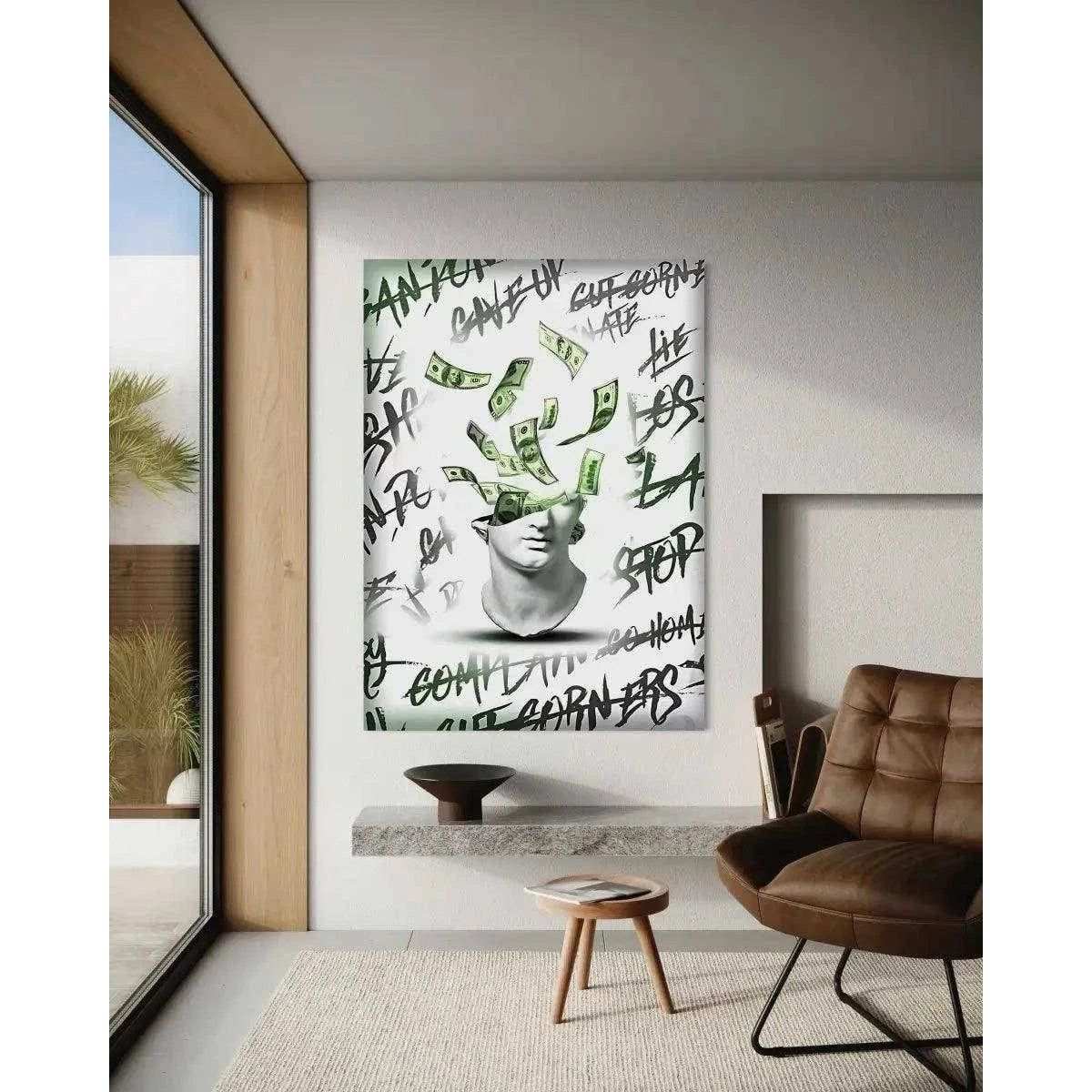 Money Head - Leinwandbild Luxuriös by SimpleCanvas