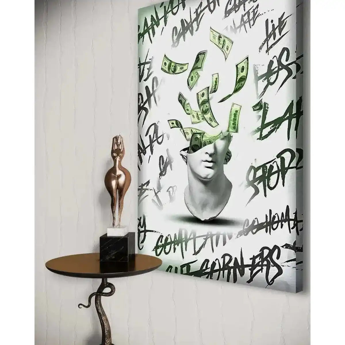 Money Head - Leinwandbild Luxuriös by SimpleCanvas