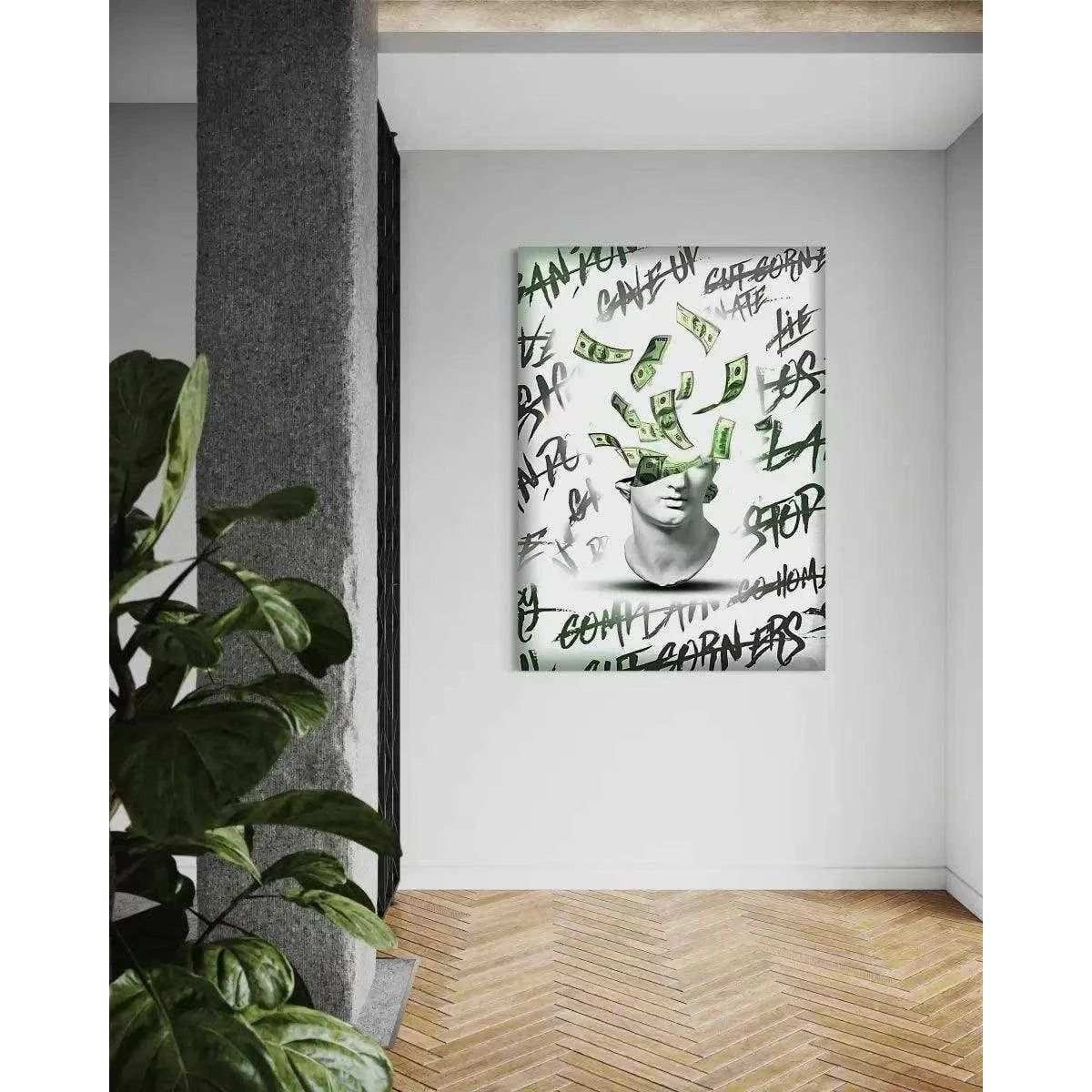 Money Head - Leinwandbild Luxuriös by SimpleCanvas