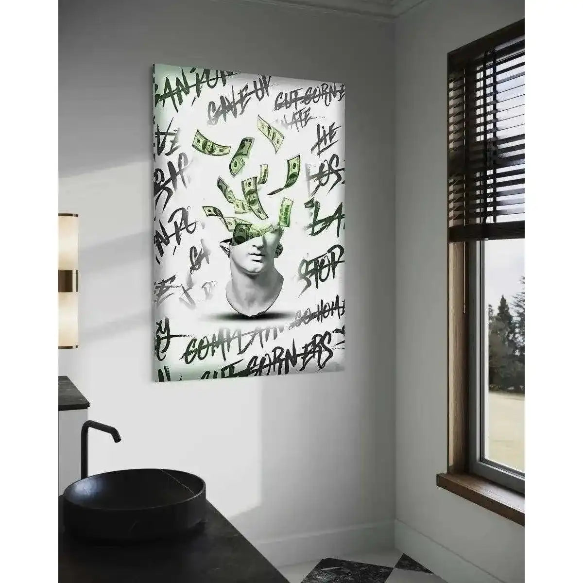 Money Head - Leinwandbild Luxuriös by SimpleCanvas