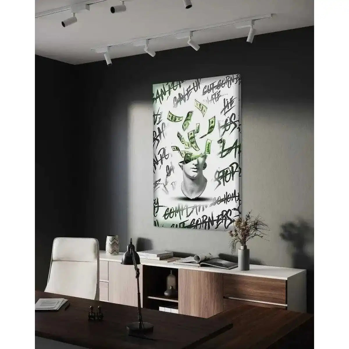 Money Head - Leinwandbild Luxuriös by SimpleCanvas