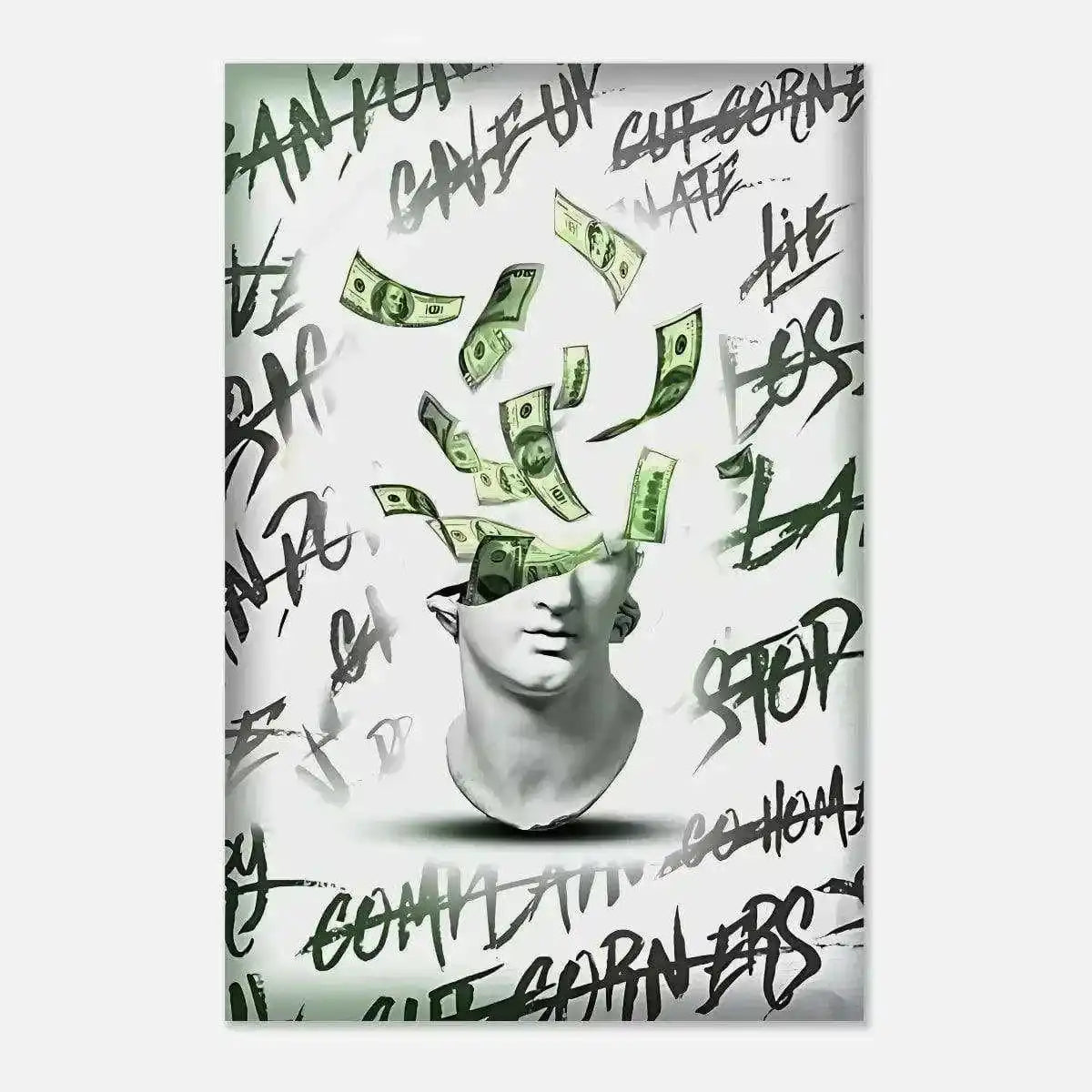 Money Head - Leinwandbild Luxuriös by SimpleCanvas