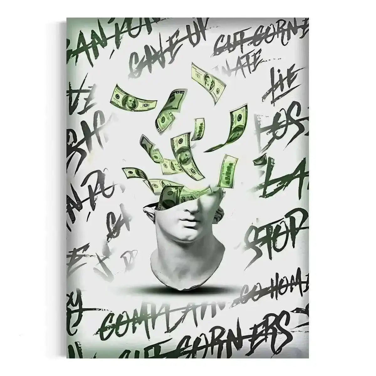 Money Head - Leinwandbild Luxuriös by SimpleCanvas