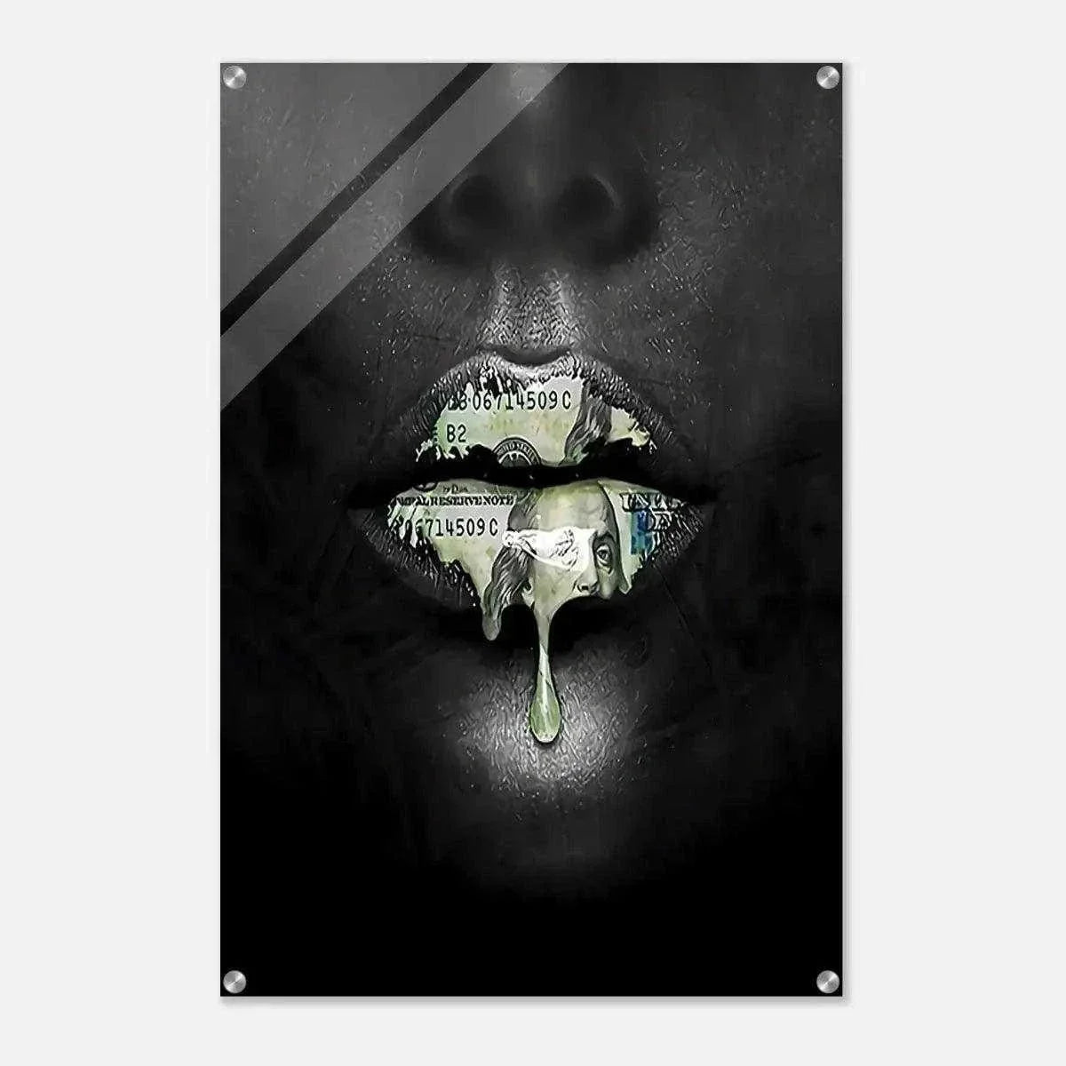 Money Kiss - Leinwandbild Luxuriös by SimpleCanvas