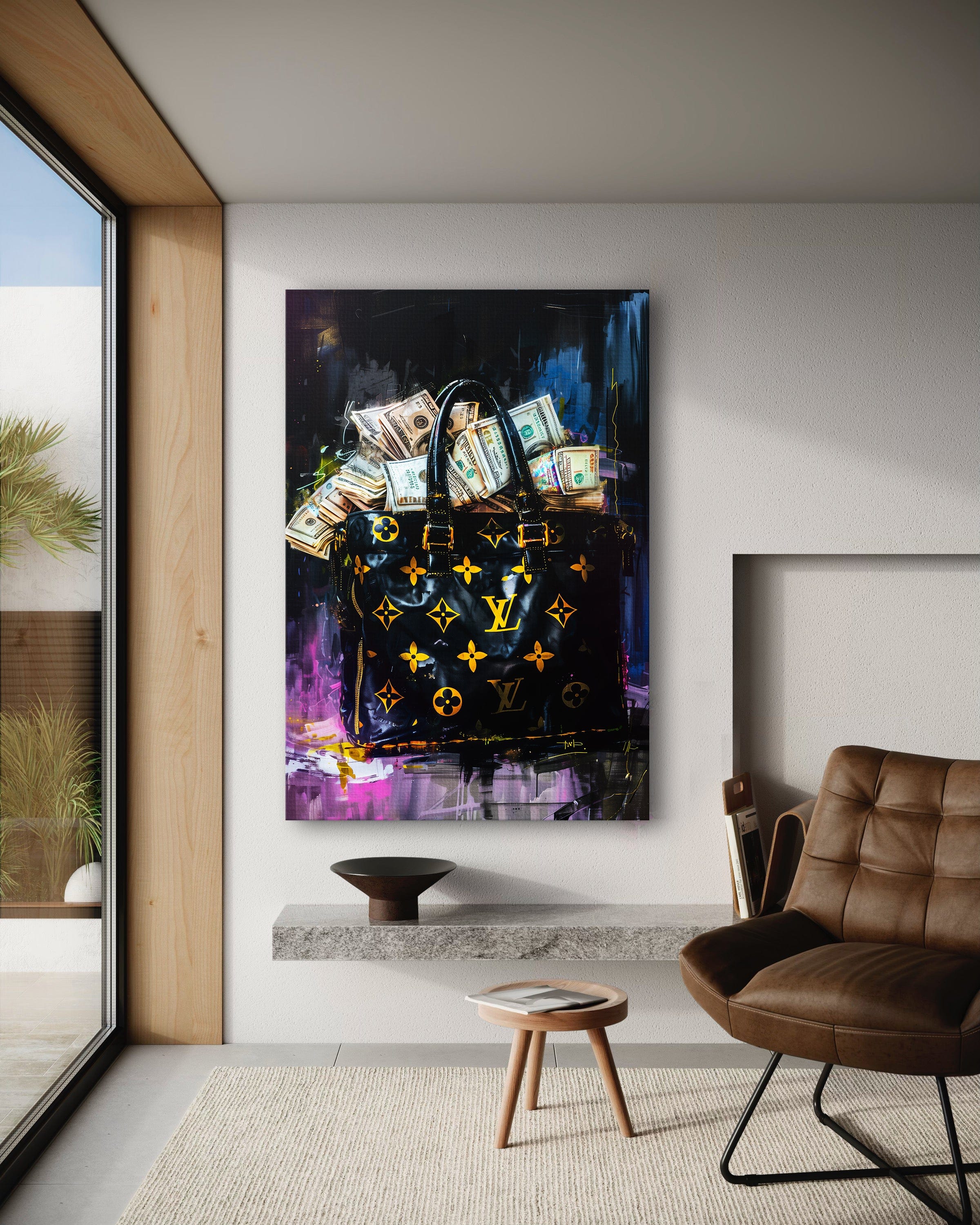 Money Stacks - Leinwandbild Pop Art / Luxuriös