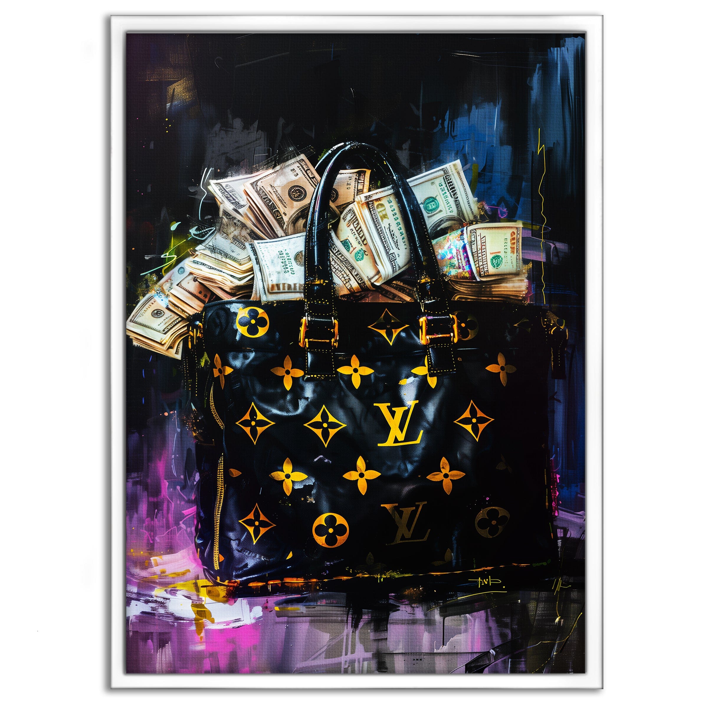 Money Stacks - Leinwandbild Pop Art / Luxuriös