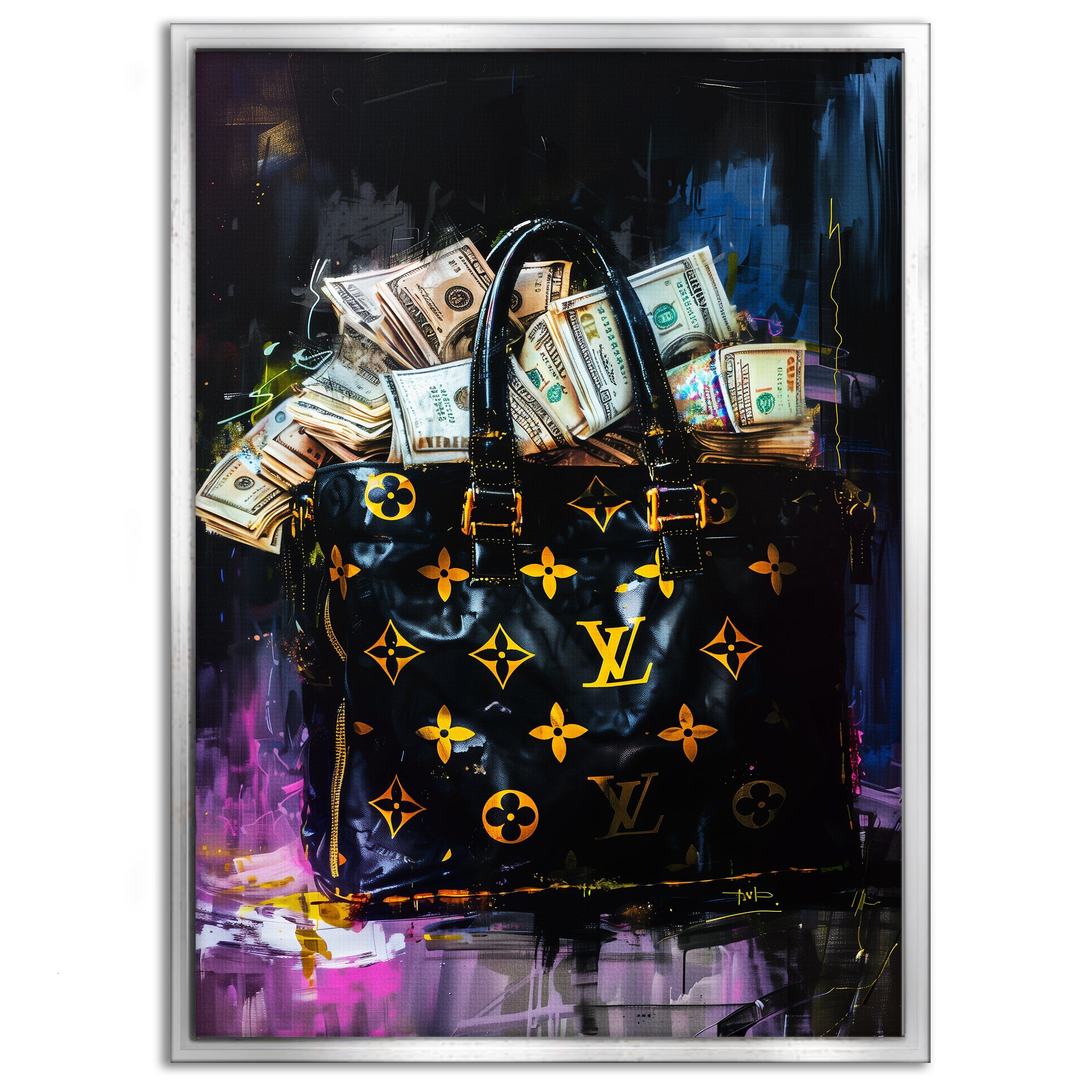 Money Stacks - Leinwandbild Pop Art / Luxuriös