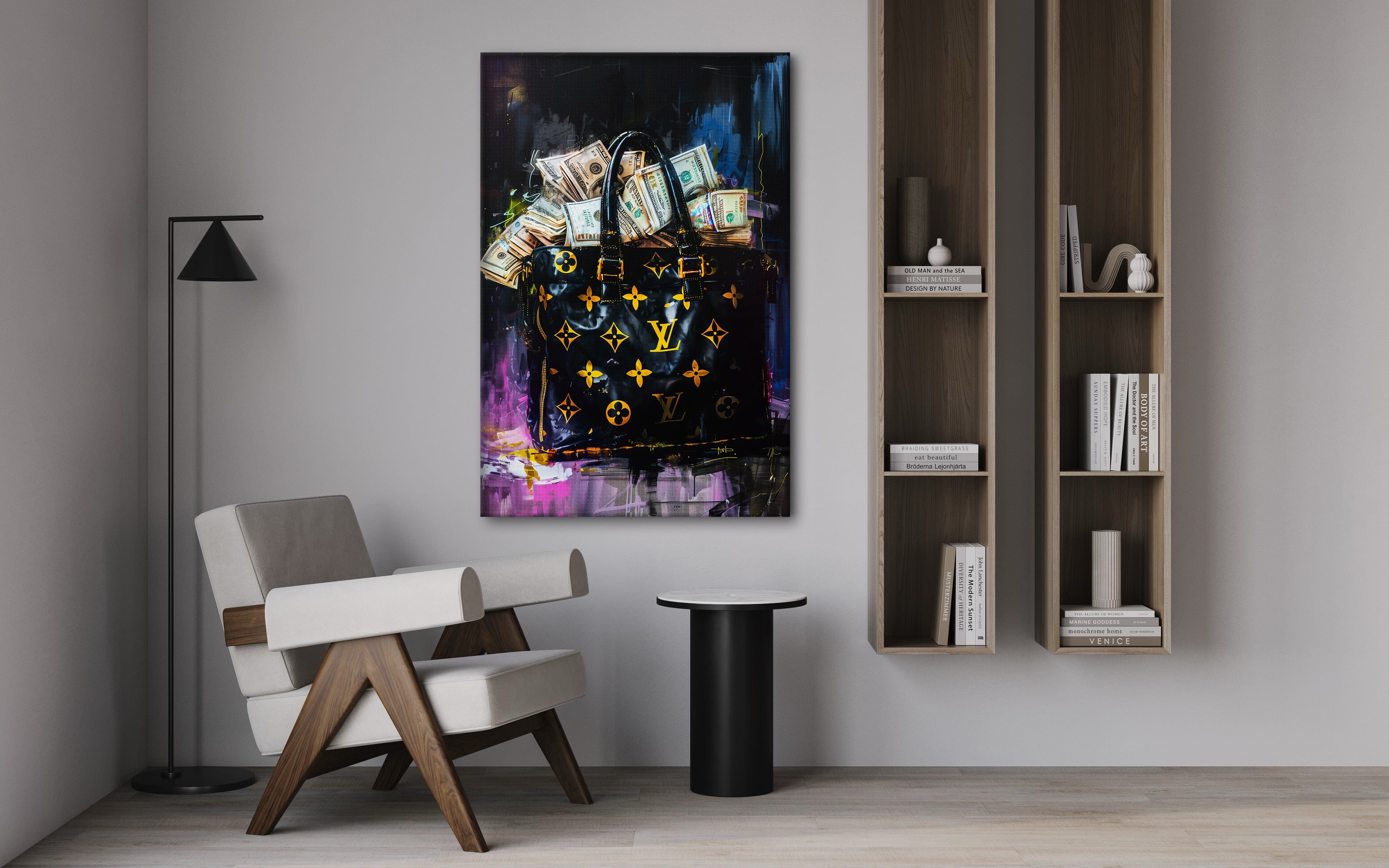 Money Stacks - Leinwandbild Pop Art / Luxuriös