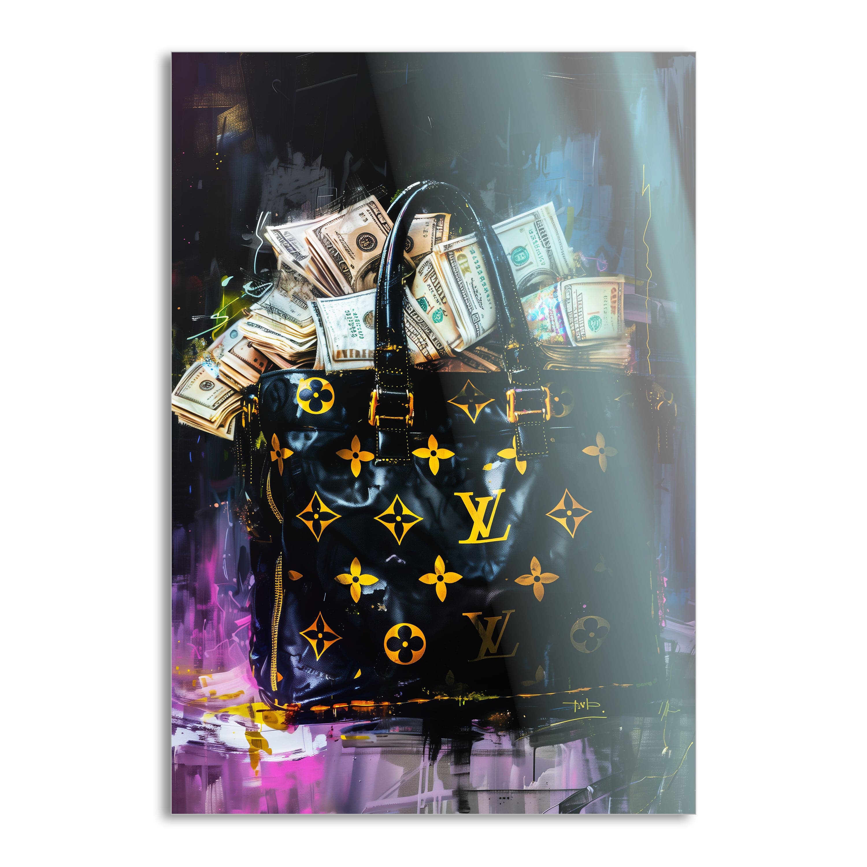 Money Stacks - Leinwandbild Pop Art / Luxuriös