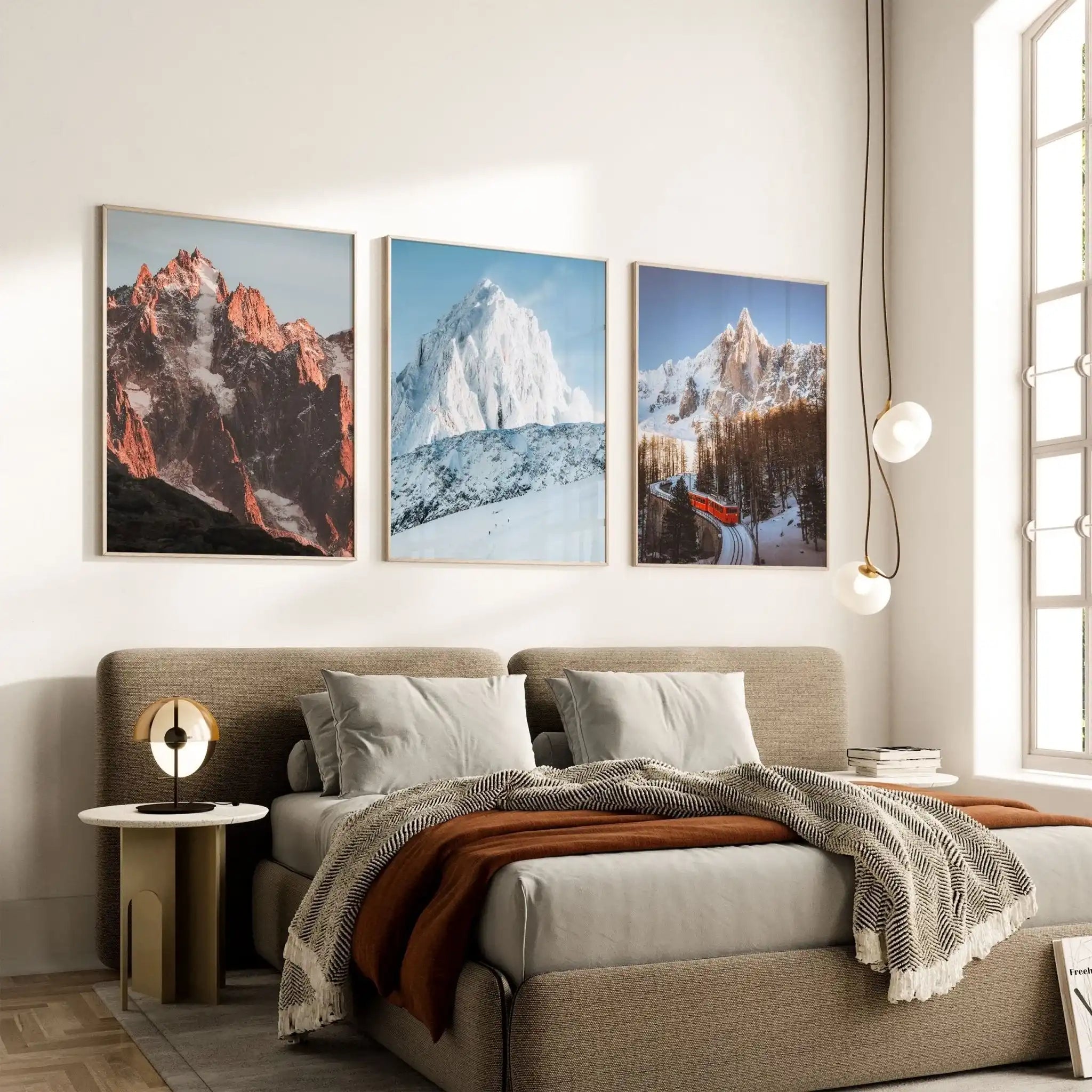 Chamonix Mountains Triptych Wall Art Set by Chamonix Prints